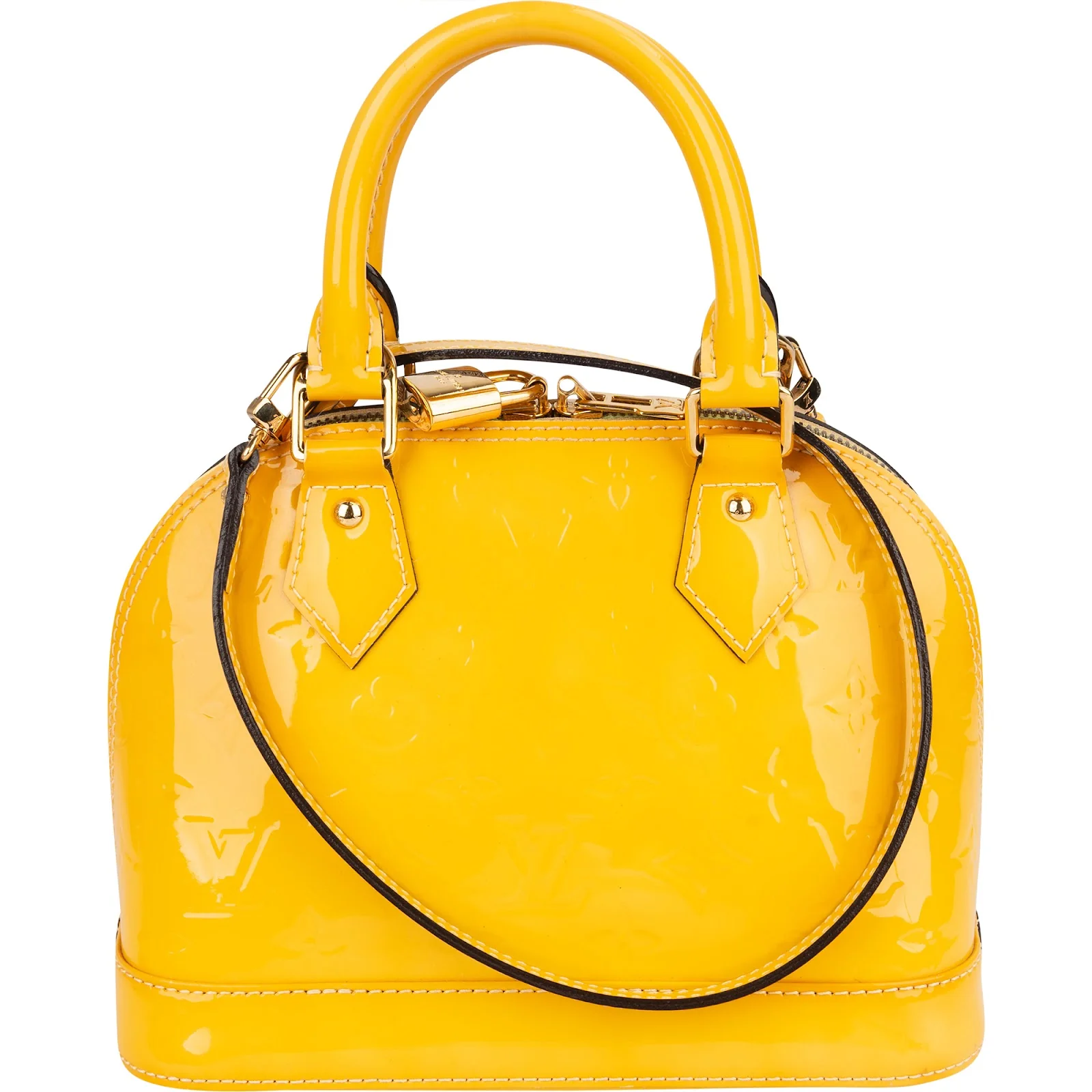 Louis Vuitton Monogram Yellow Vernis Alma BB Handbag