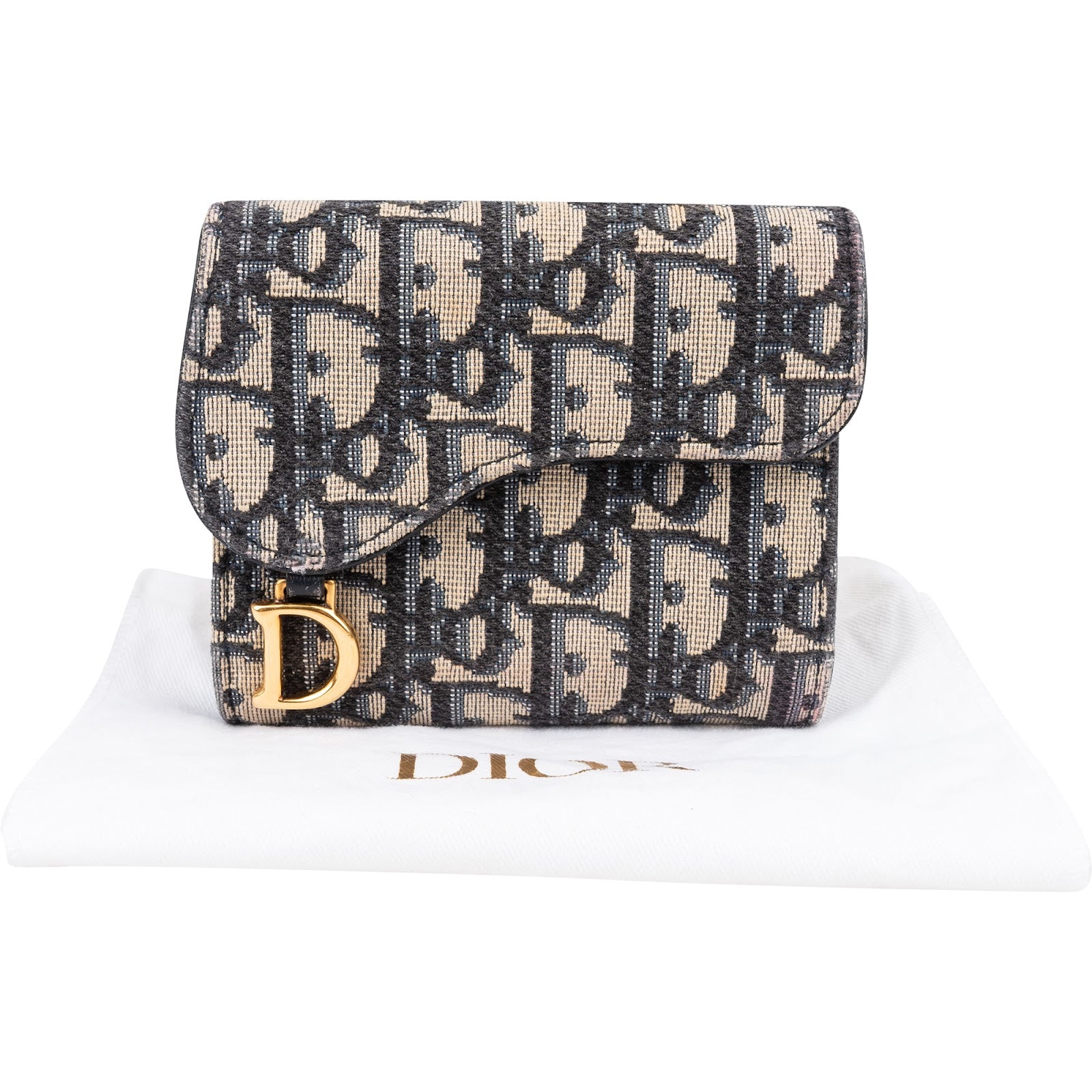 Christian Dior Oblique Jacquard Monogram Saddle Wallet