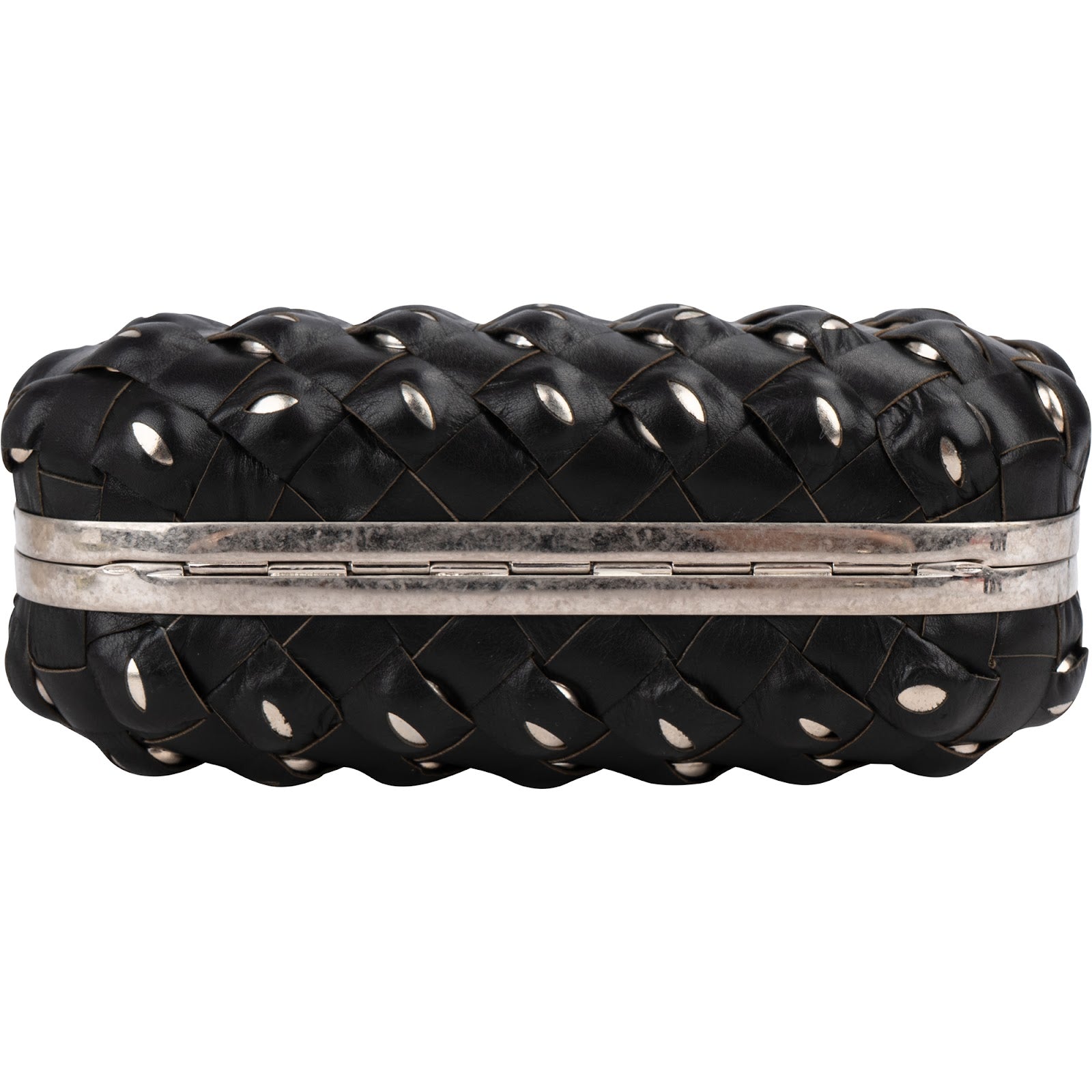 Alexander McQueen Woven Leather Knuckle Duster Small Clutch