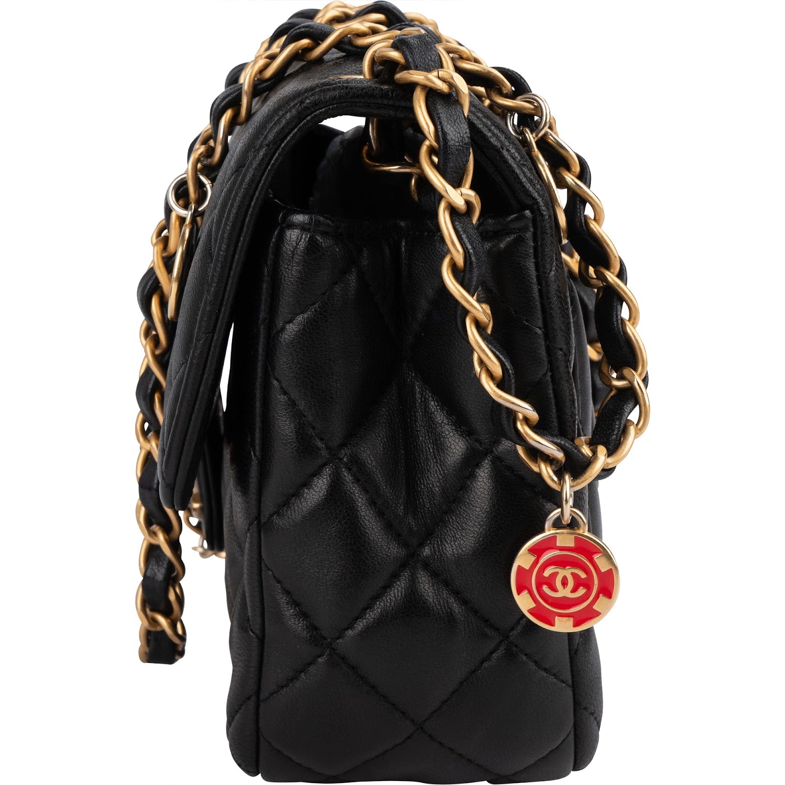 Chanel Quilted Lambskin Mini Rectangular Flap Casino Charms Crossbody Bag