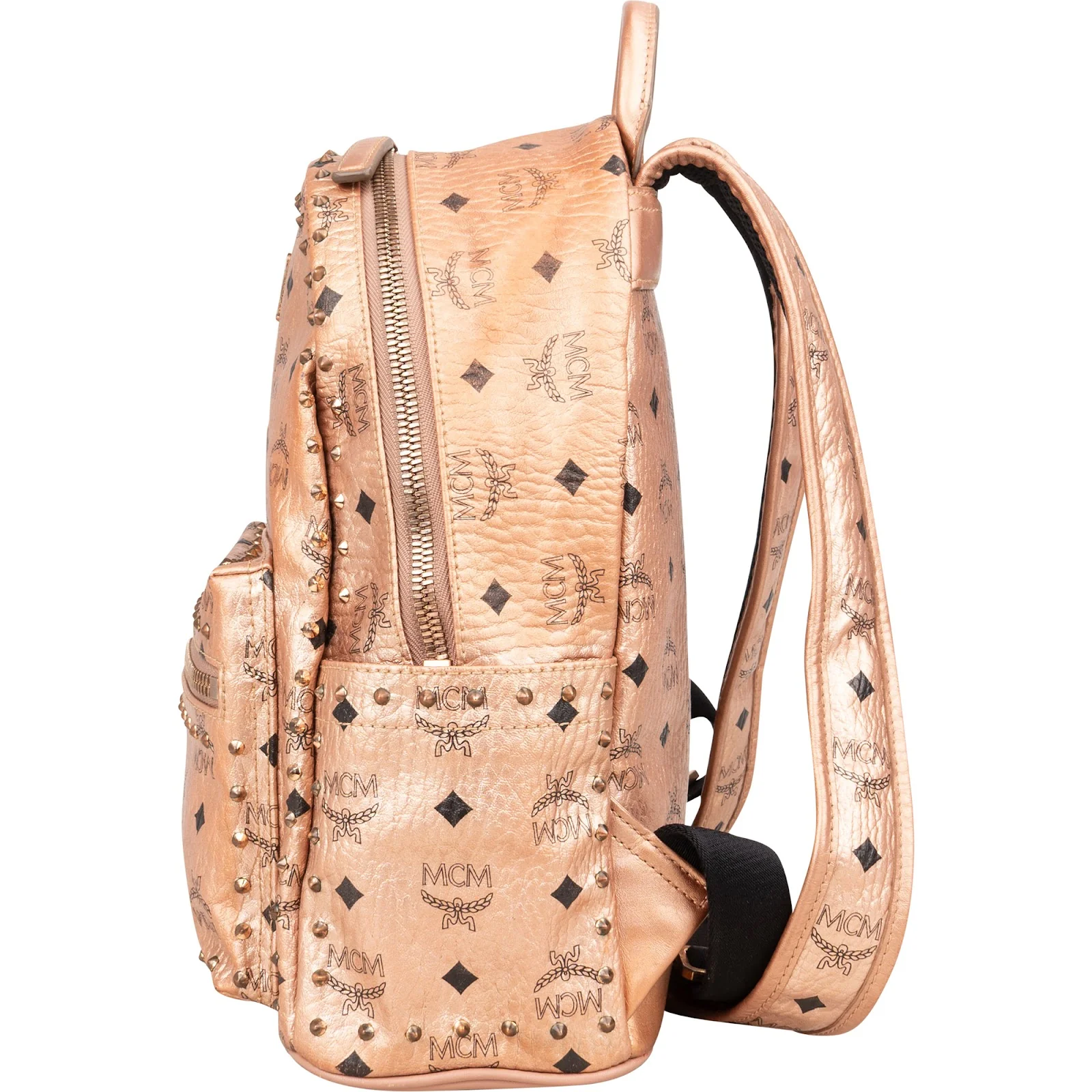 MCM Visetos Monogram Metallic Stark Studded Backpack