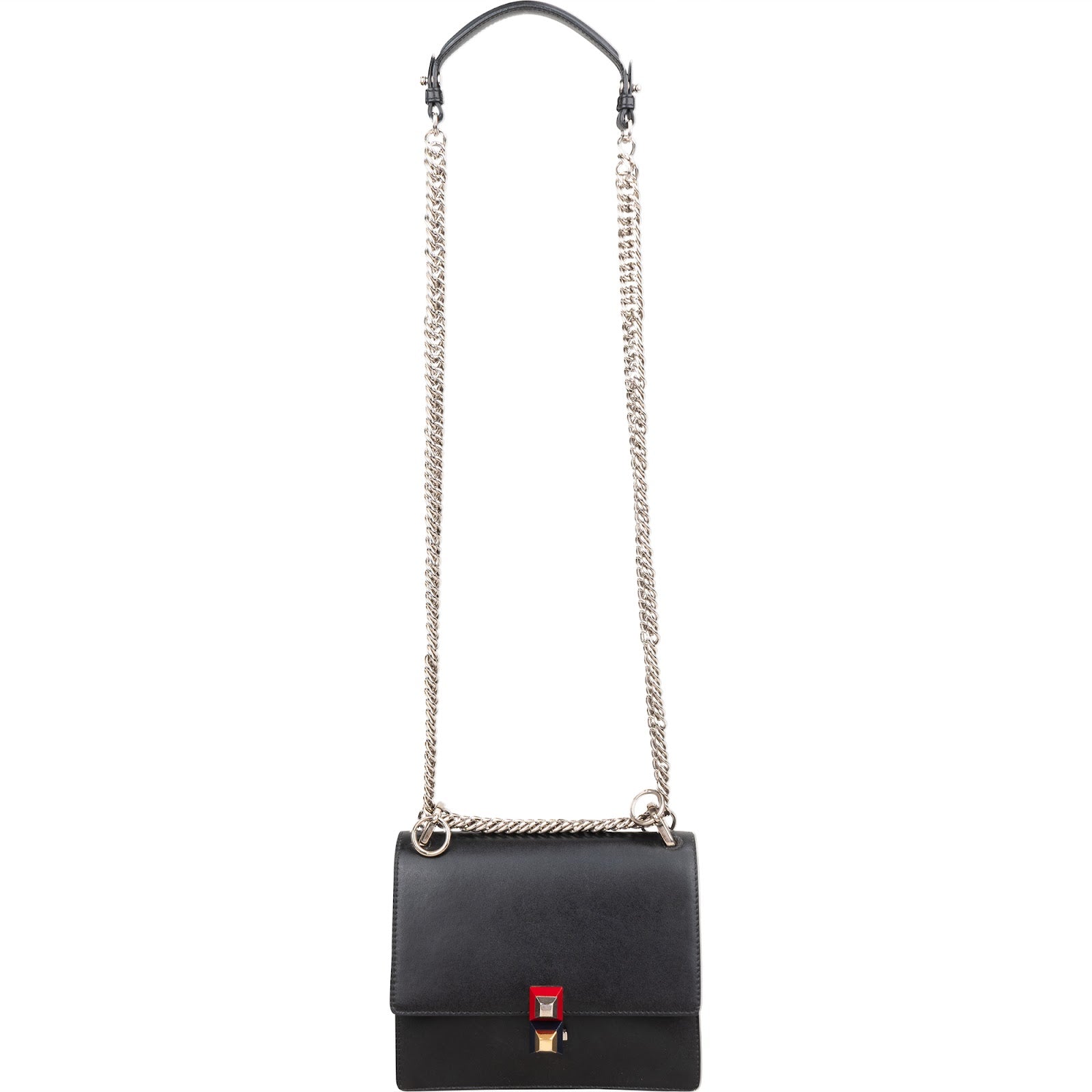 Fendi Calfskin Leather Kan I Crossbody Bag