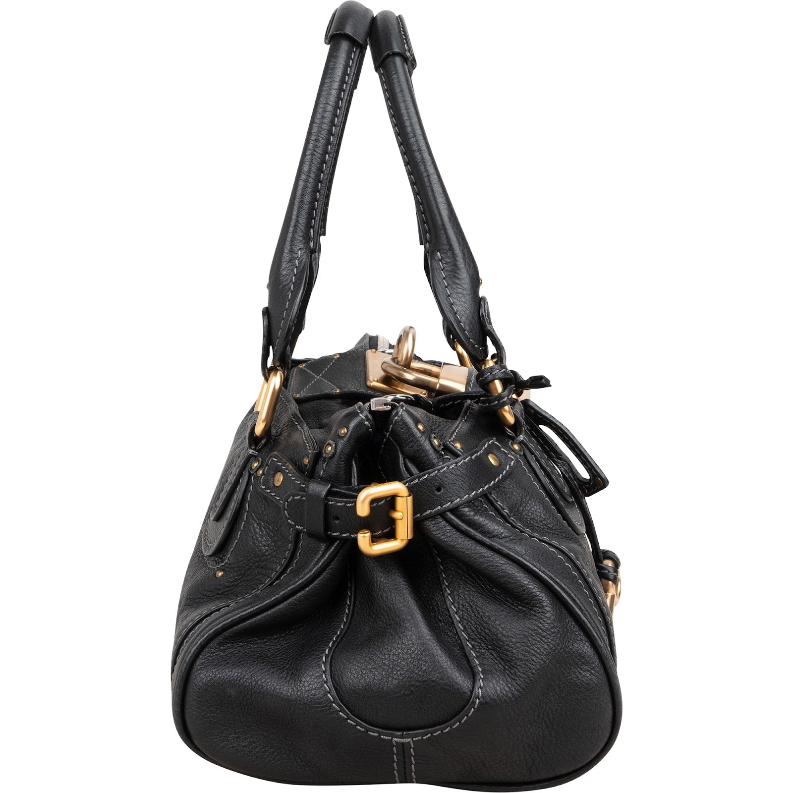 Chloé Black Leather Paddington Satchel Handbag