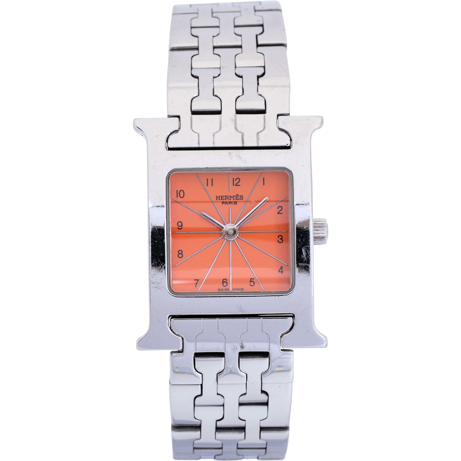 Hermès – Silver Tone Orange H Heure H HH.210 polshorloge