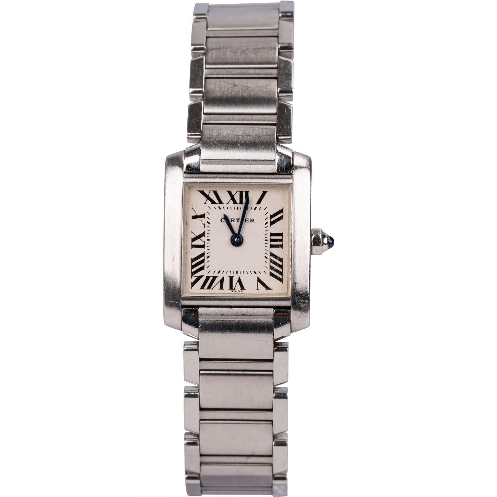 Cartier Silver Tone Tank Française 2384 Damen Armbanduhr