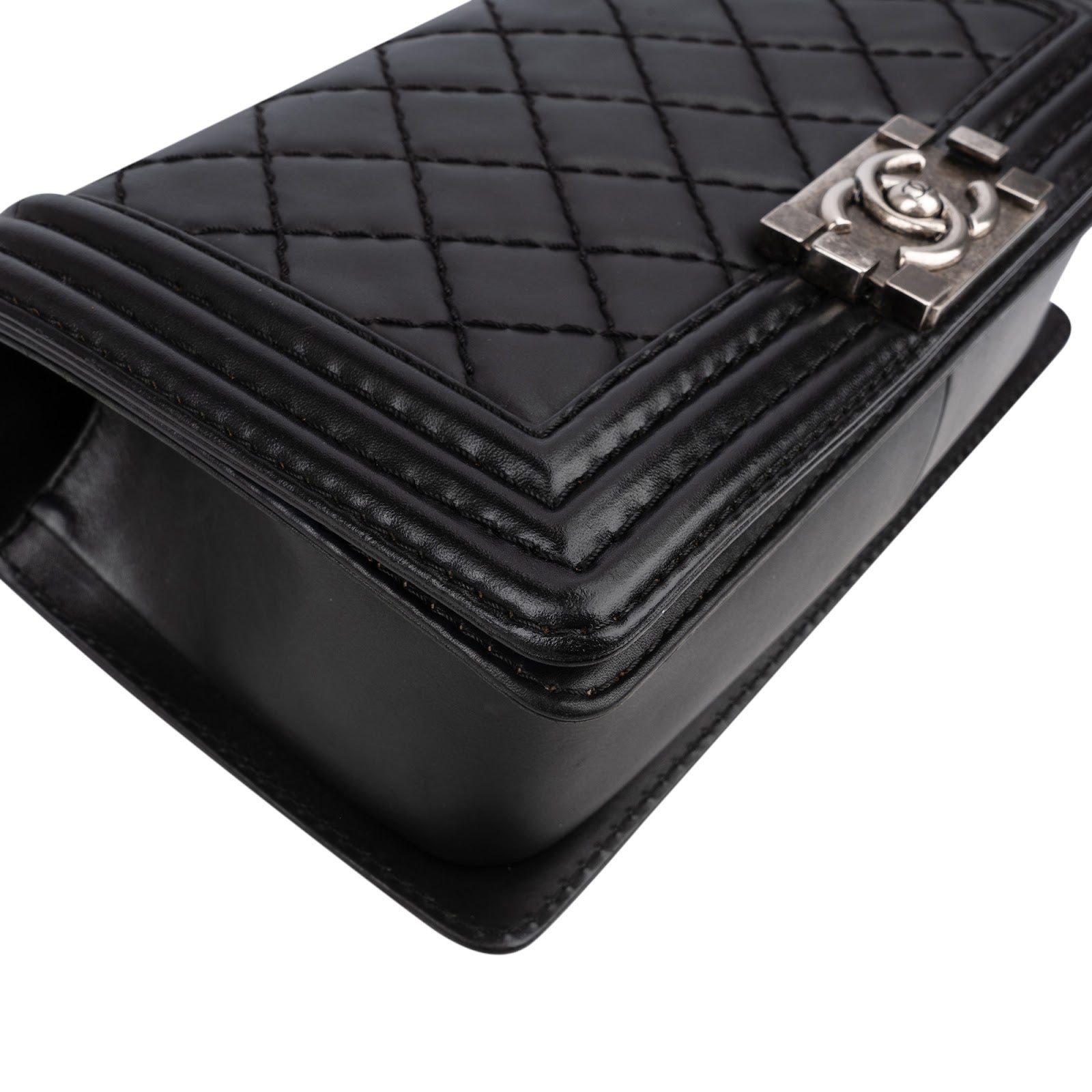 Chanel Quilted Lambskin Medium Boy Single Flap Crossbody Bag