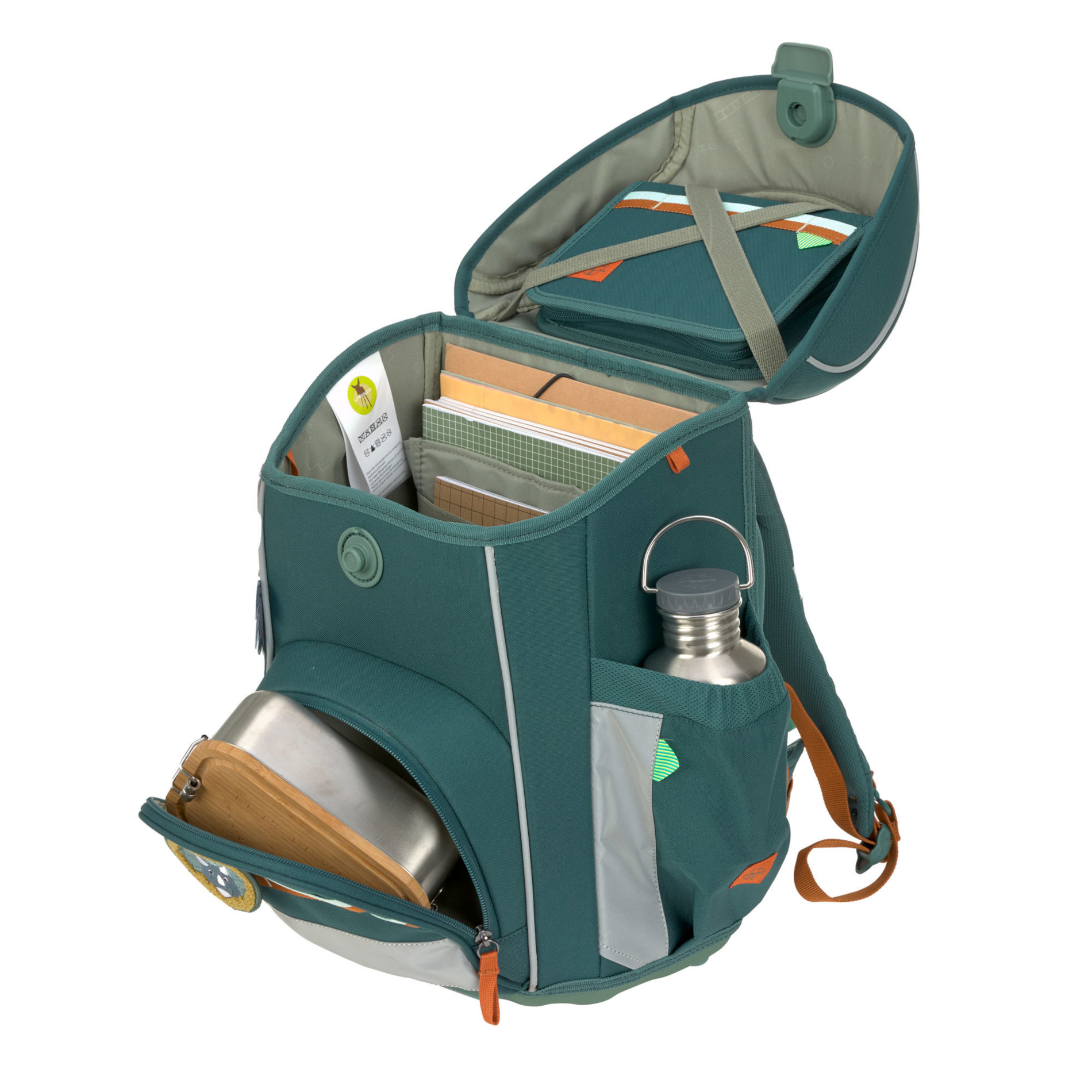 School Set Slim Unique Schulranzenset 6tlg. - dark green