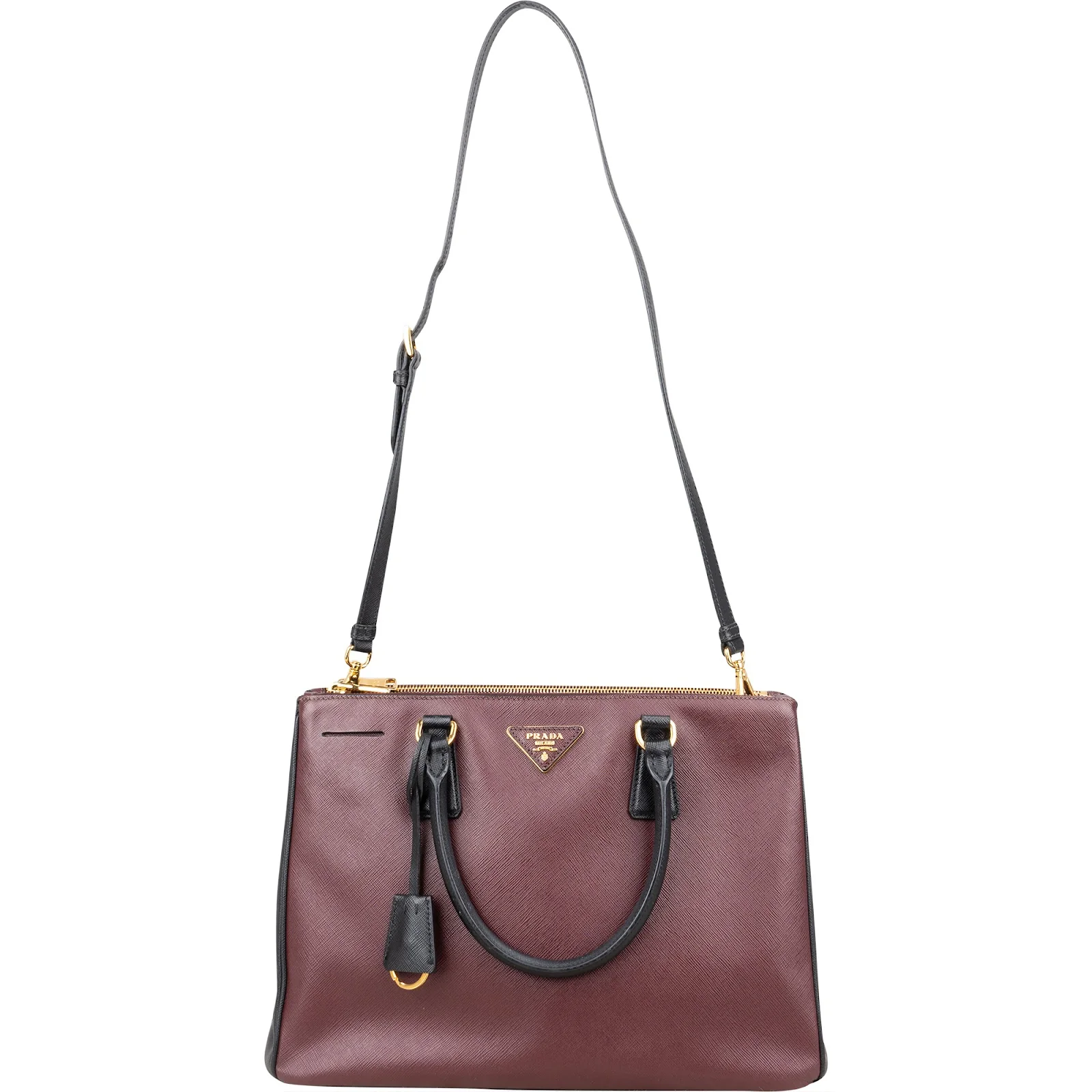 Prada Bicolor Saffiano Leather Galleria Handbag