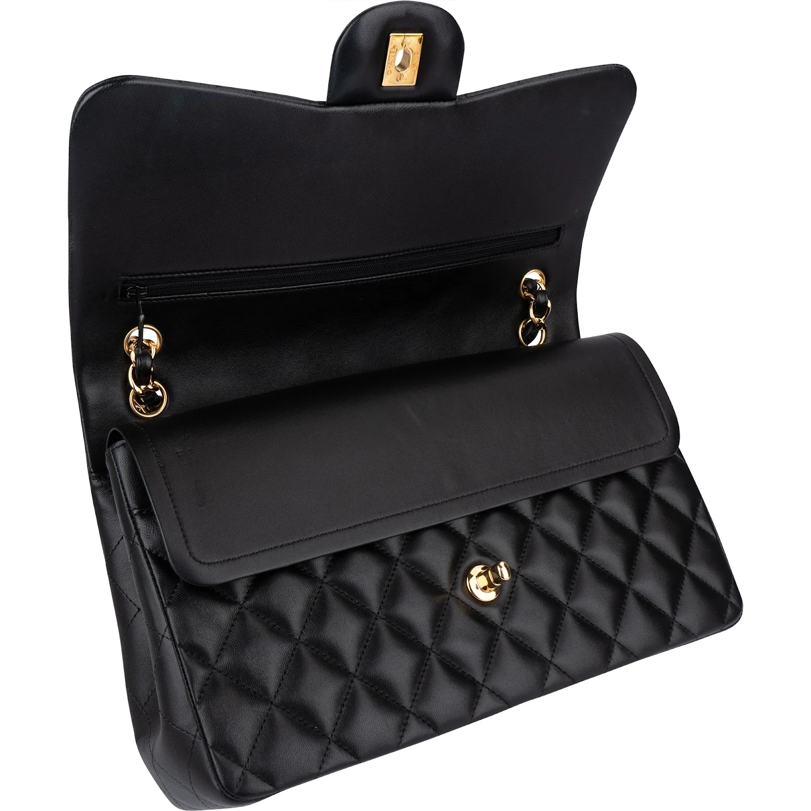 Chanel Quilted Lambskin Jumbo Double Flap Crossbody Bag