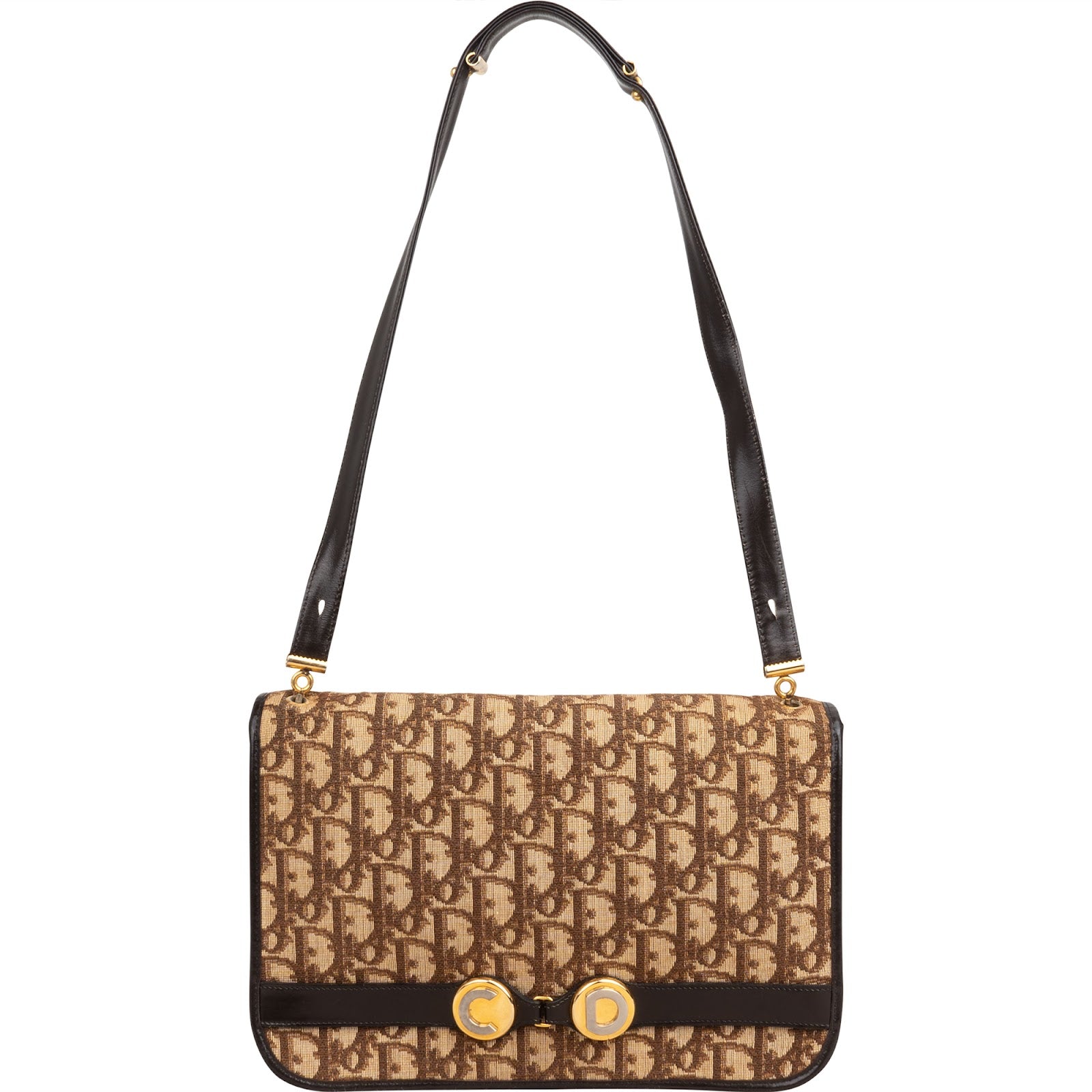 Christian Dior Trotter Monogram Vintage Flap Shoulder Bag