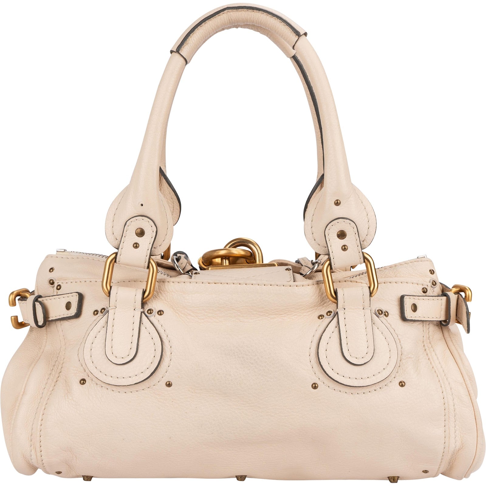 Chloé White Leather Paddington Handbag