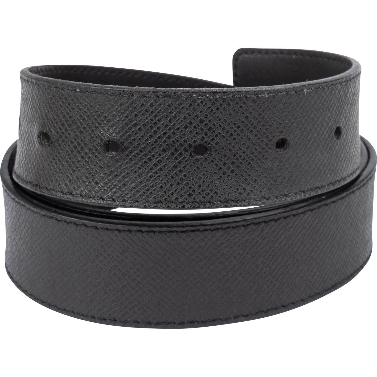 Louis Vuitton – Zwarte Taiga-leren riem met LV-initialen