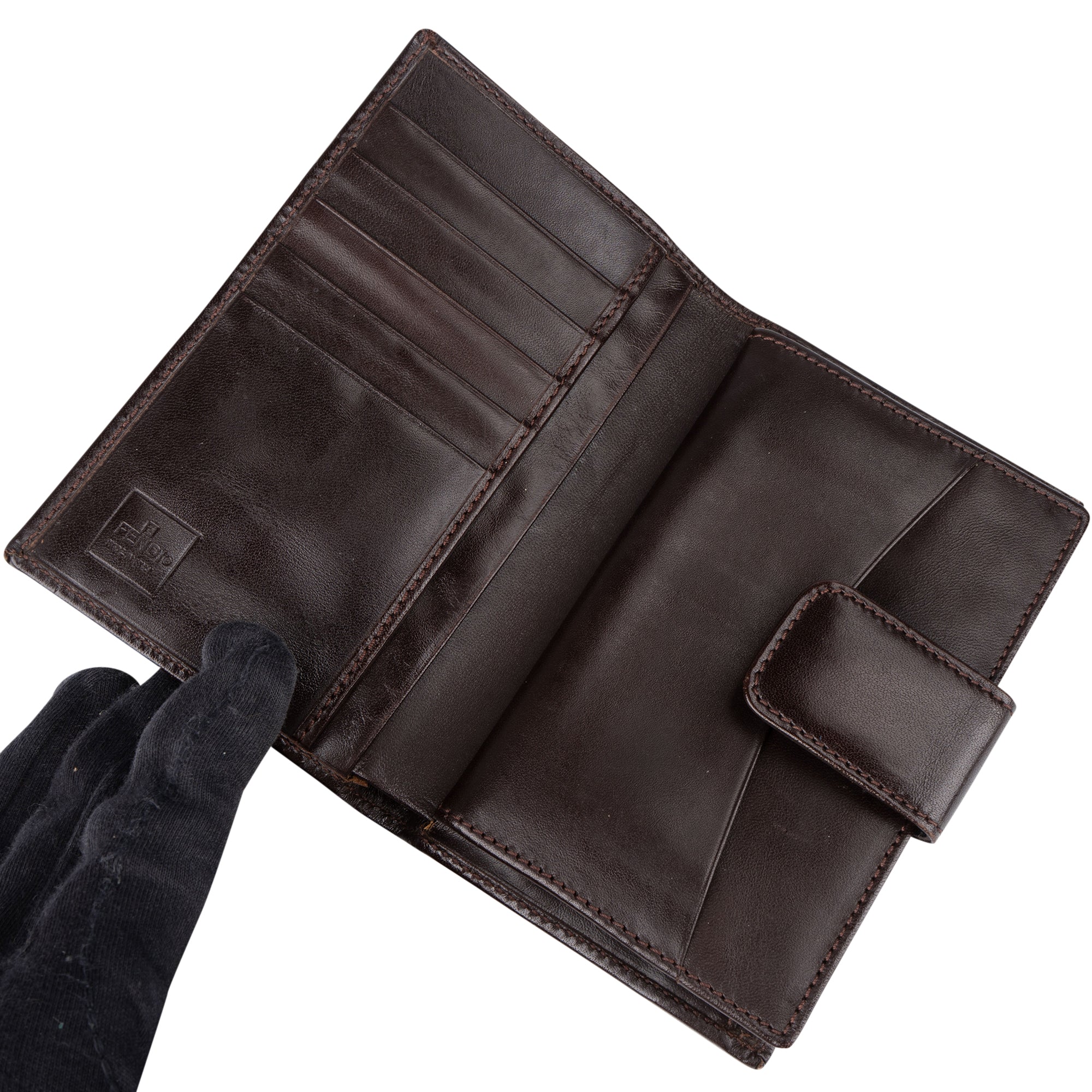 Fendi FF Monogram Canvas Zucca Kiss Lock Wallet