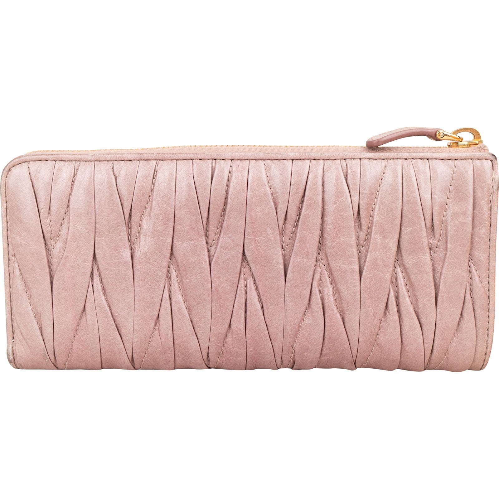 Miu Miu Vitello Matelassé Leather Zip-Around Wallet