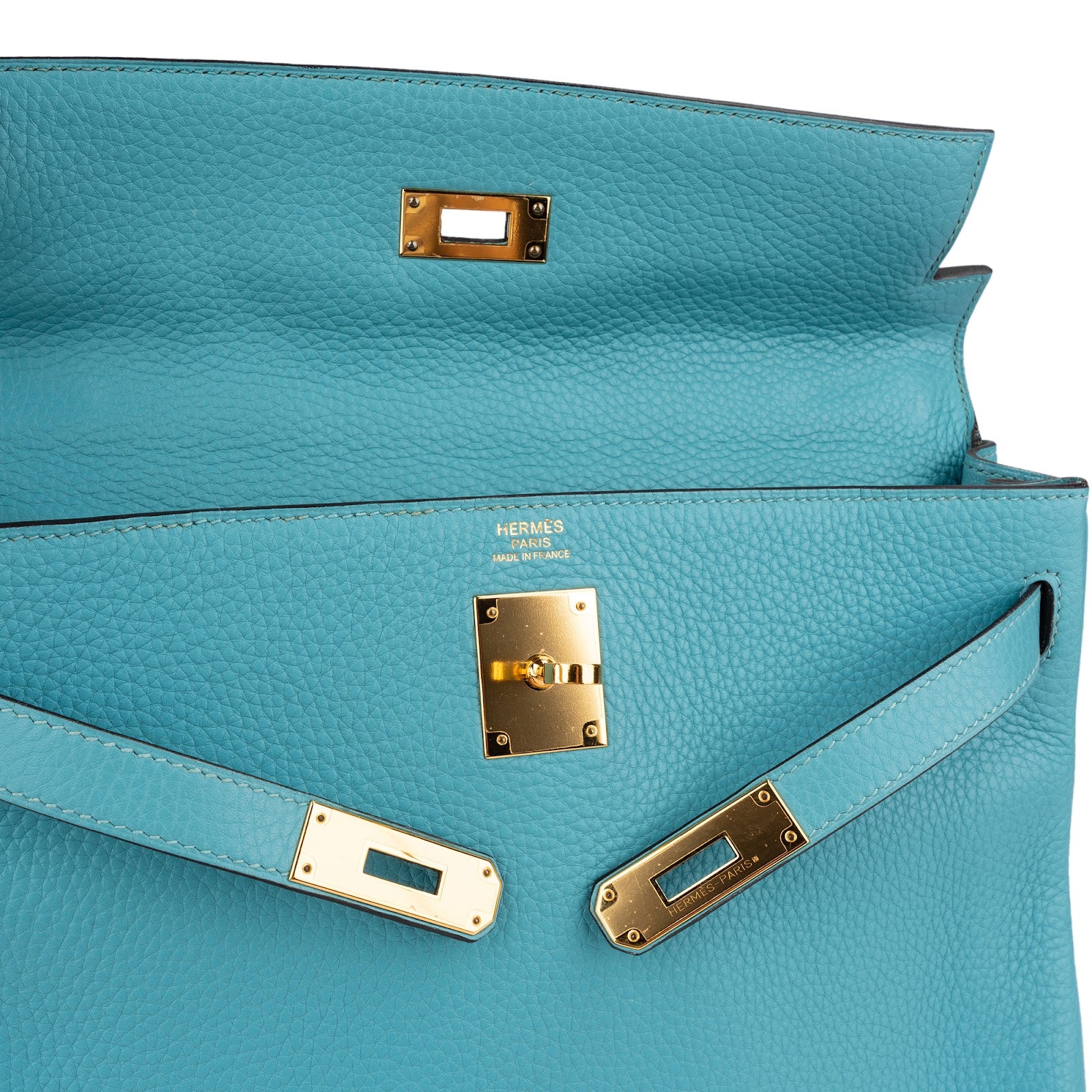 Hermès – Kelly 32 Handbag in Bleu Saint-Cyr