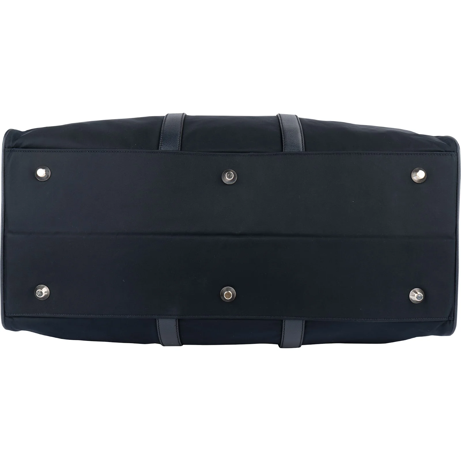 Prada Black Nylon Saffiano Leather Triangle Duffle Bag 55