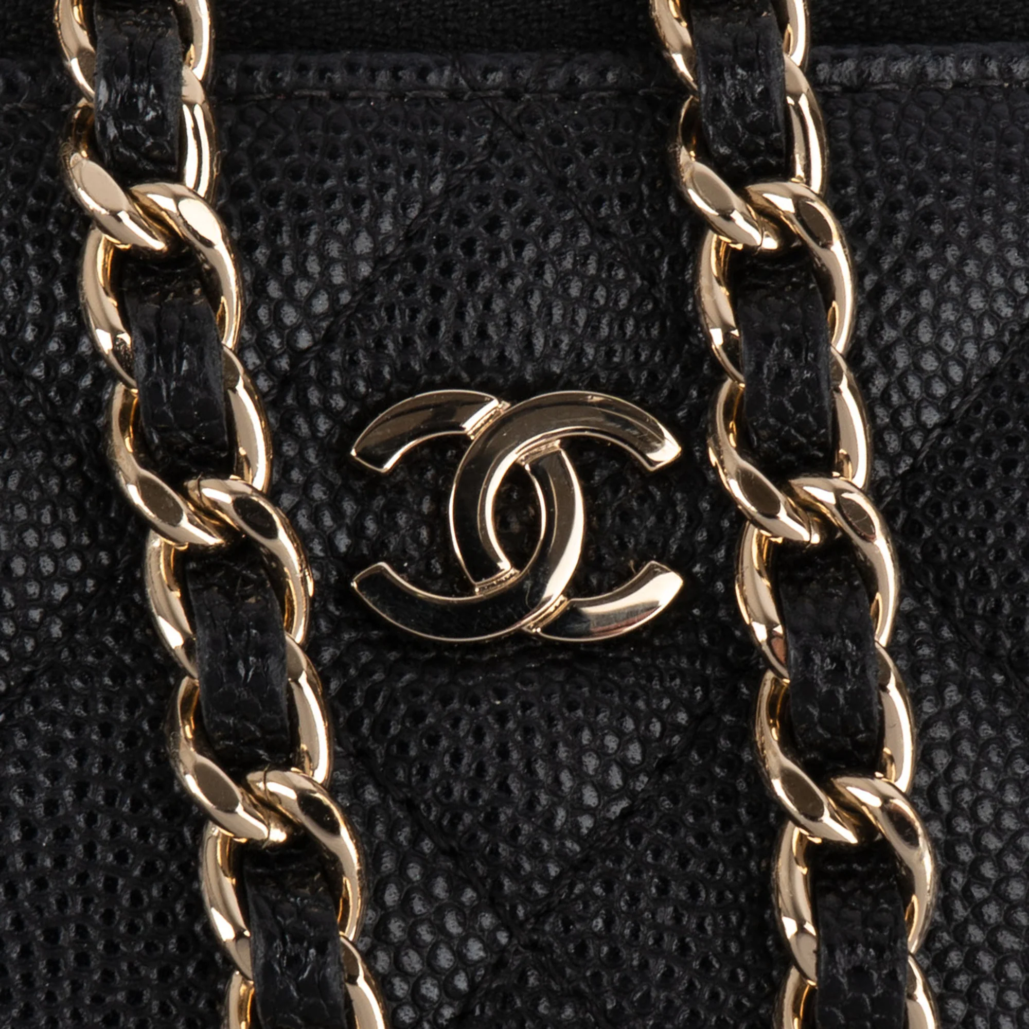 Chanel Quilted Caviar Leather Vanity Case Crossbody Bag