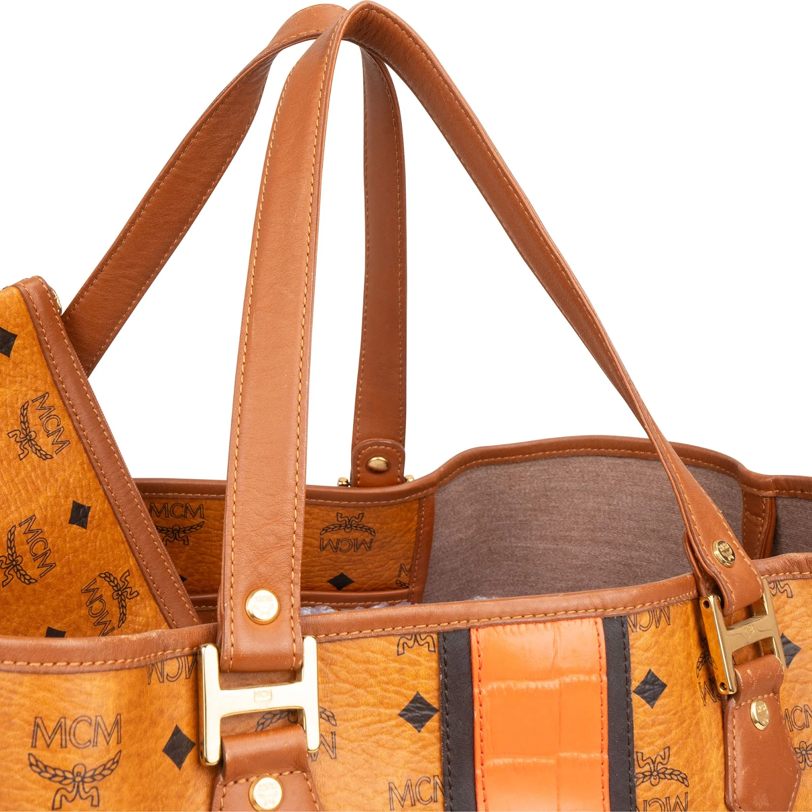 MCM Monogram Visetos Liz Reversible Large Shopper Shoulder Bag