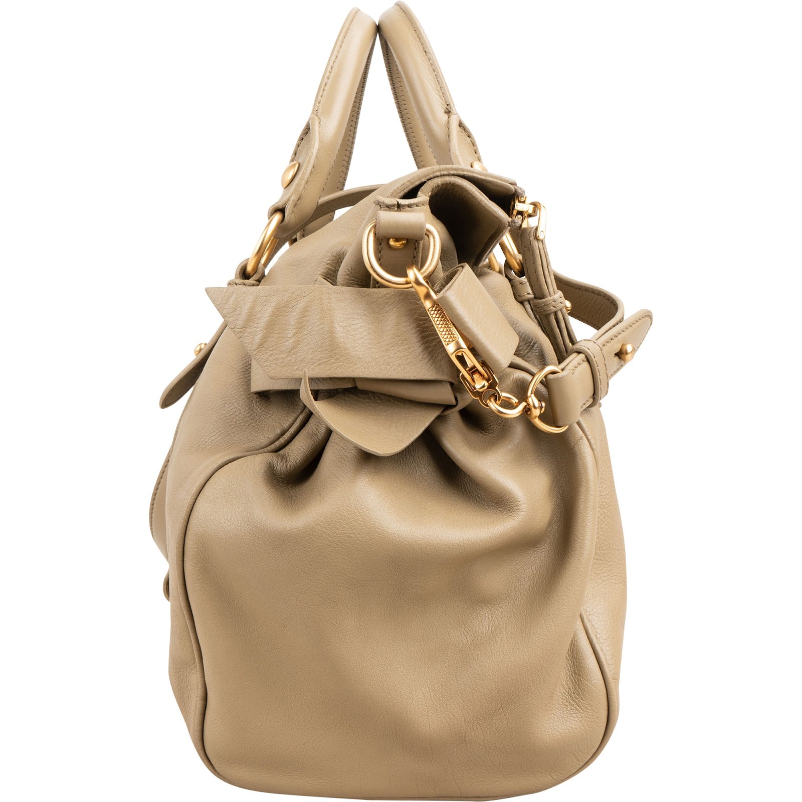 Miu Miu – Vitello Lux Leather Bow Schultertasche