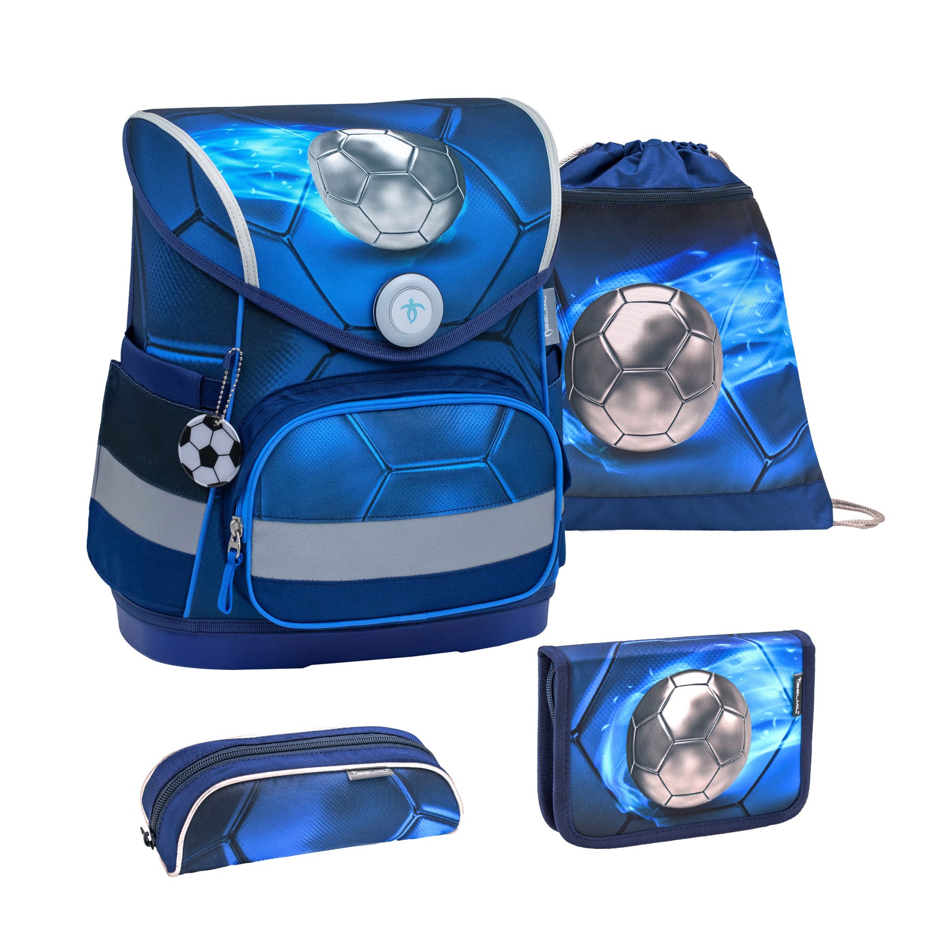 Compact ergonomisches Schulranzen-Set 4-teilig - Football 4