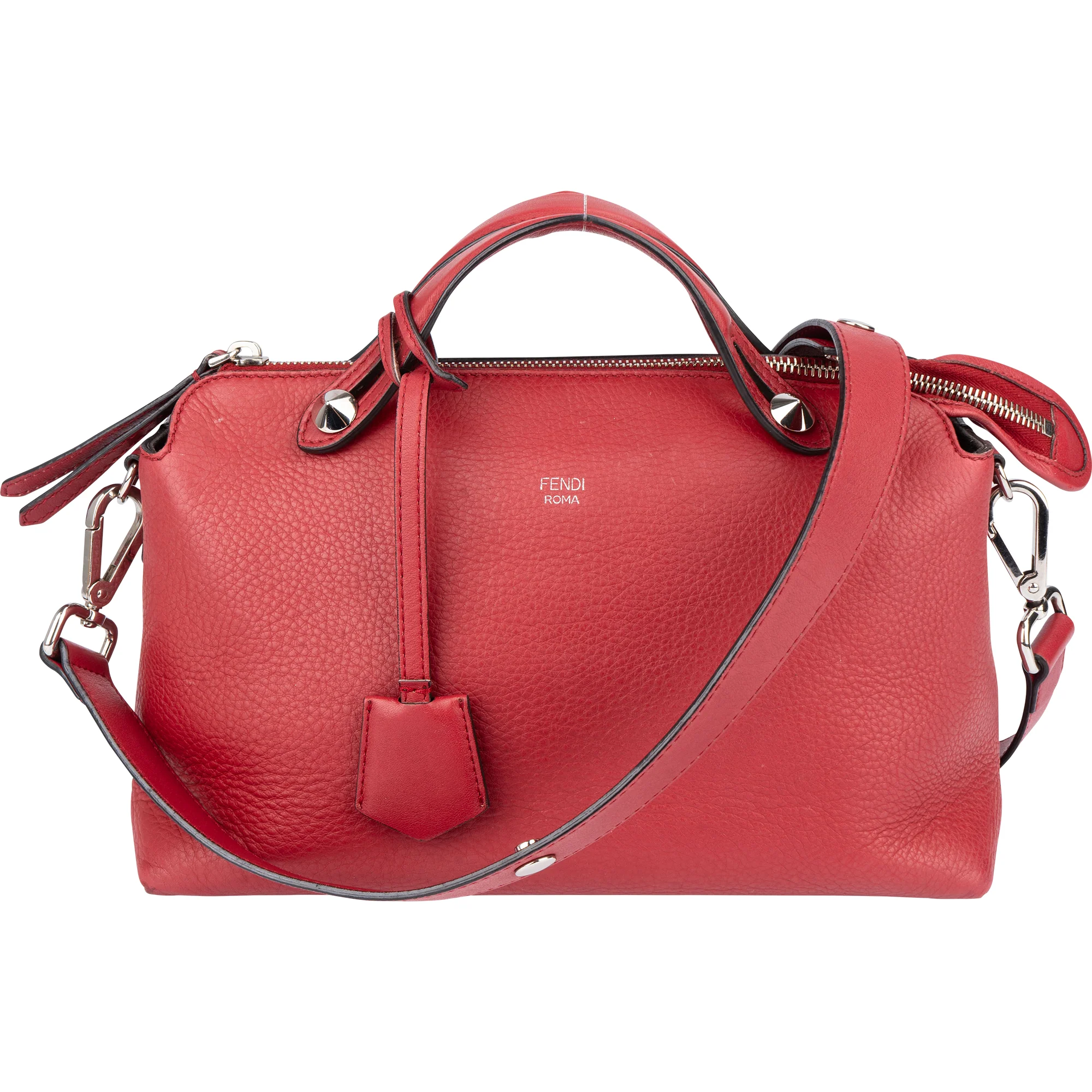 Fendi Red Leather By The Way Handbag