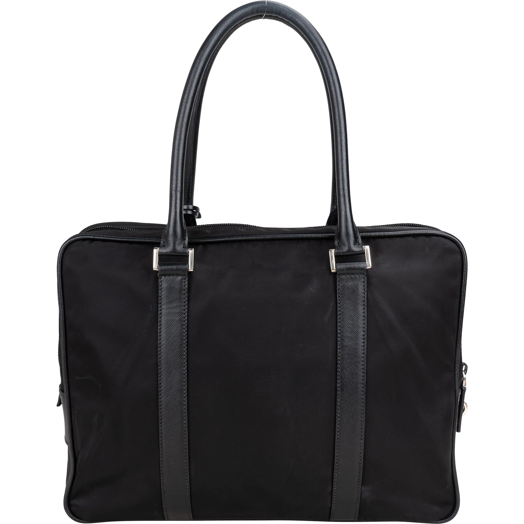 Prada Black Nylon Triangle Business Tasche