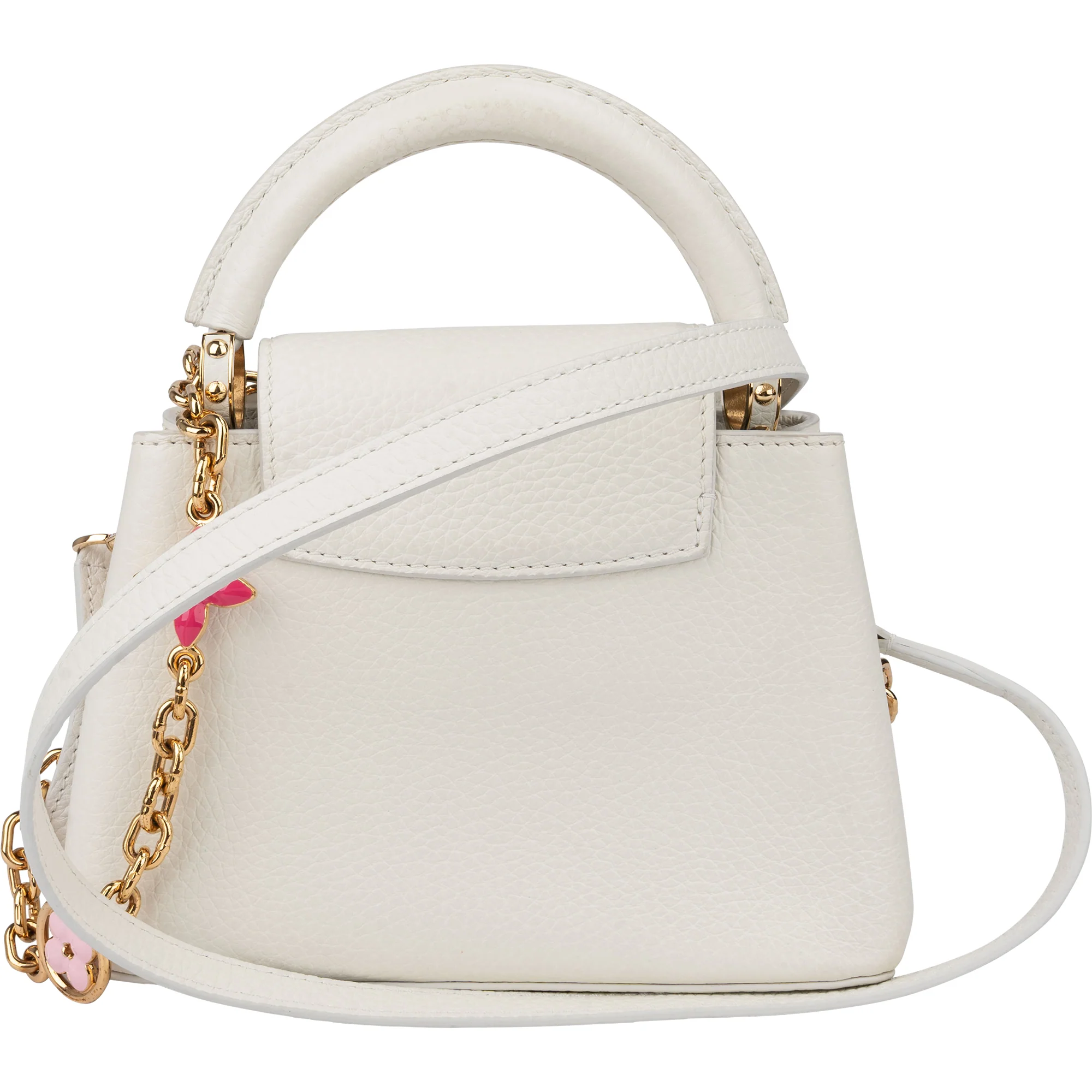 Louis Vuitton White Leather Capucines BB Handbag