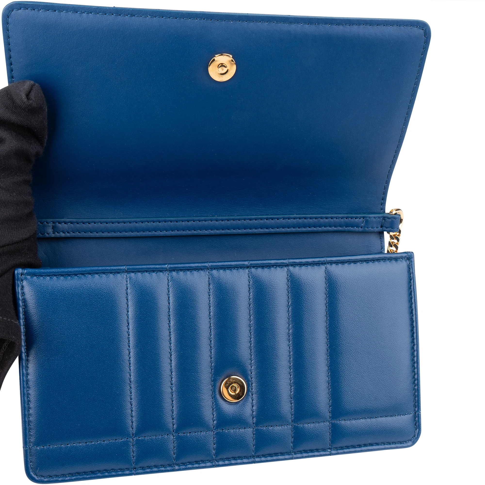 Burberry Blue Quilted Leather Lola Crossbody Bag