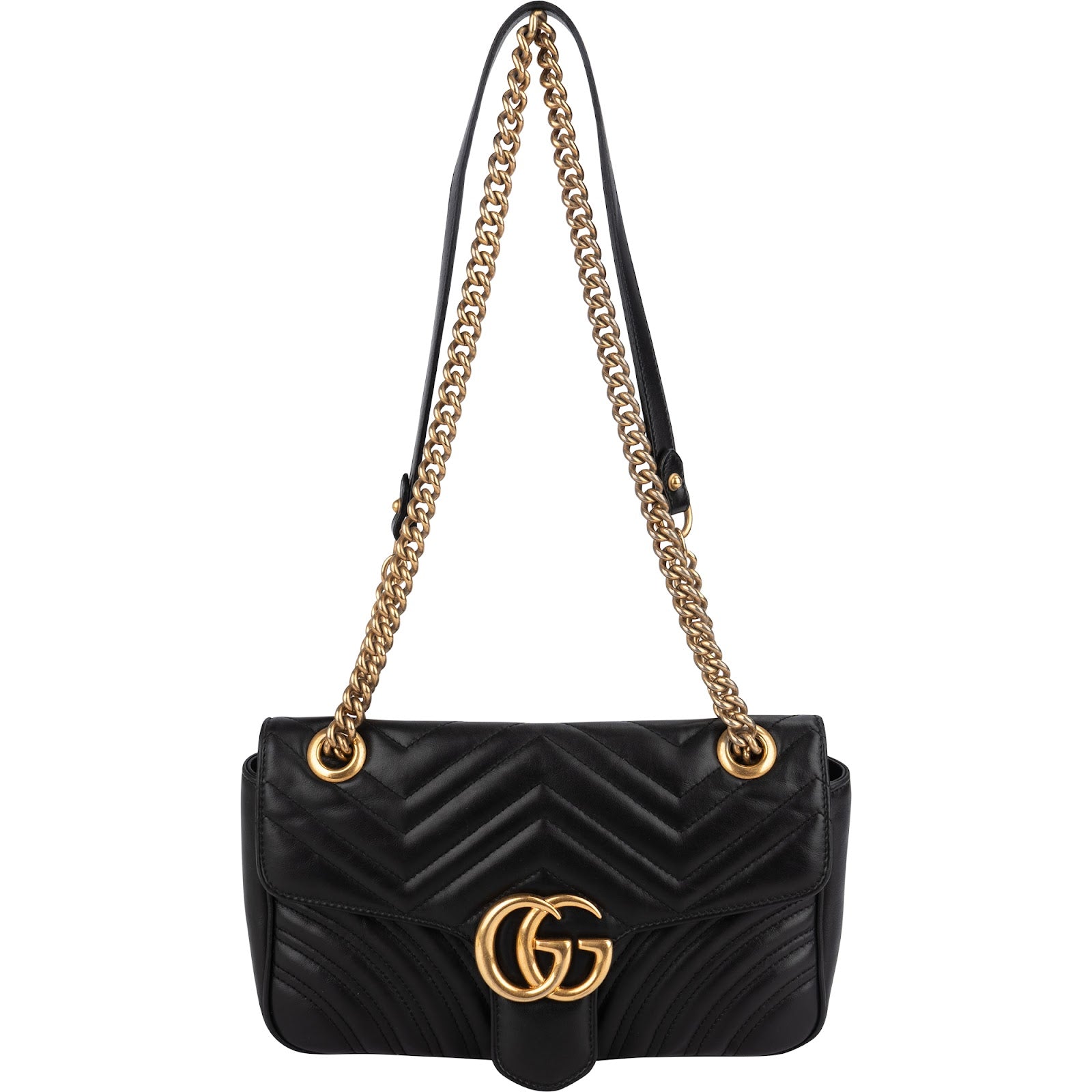 GUCCI Matelassé Leather GG Marmont Crossbody Bag