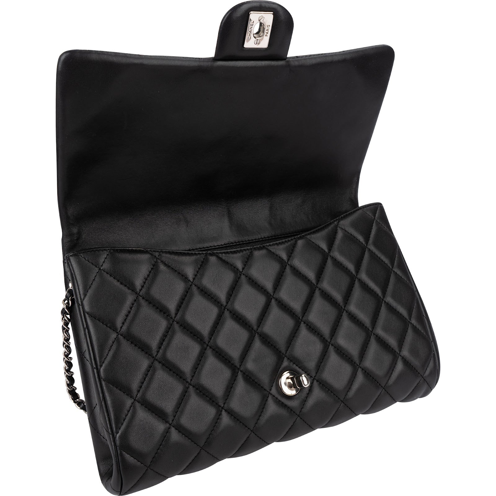 Chanel Quilted Lambskin Palladium Single Flap Shoulder Bag