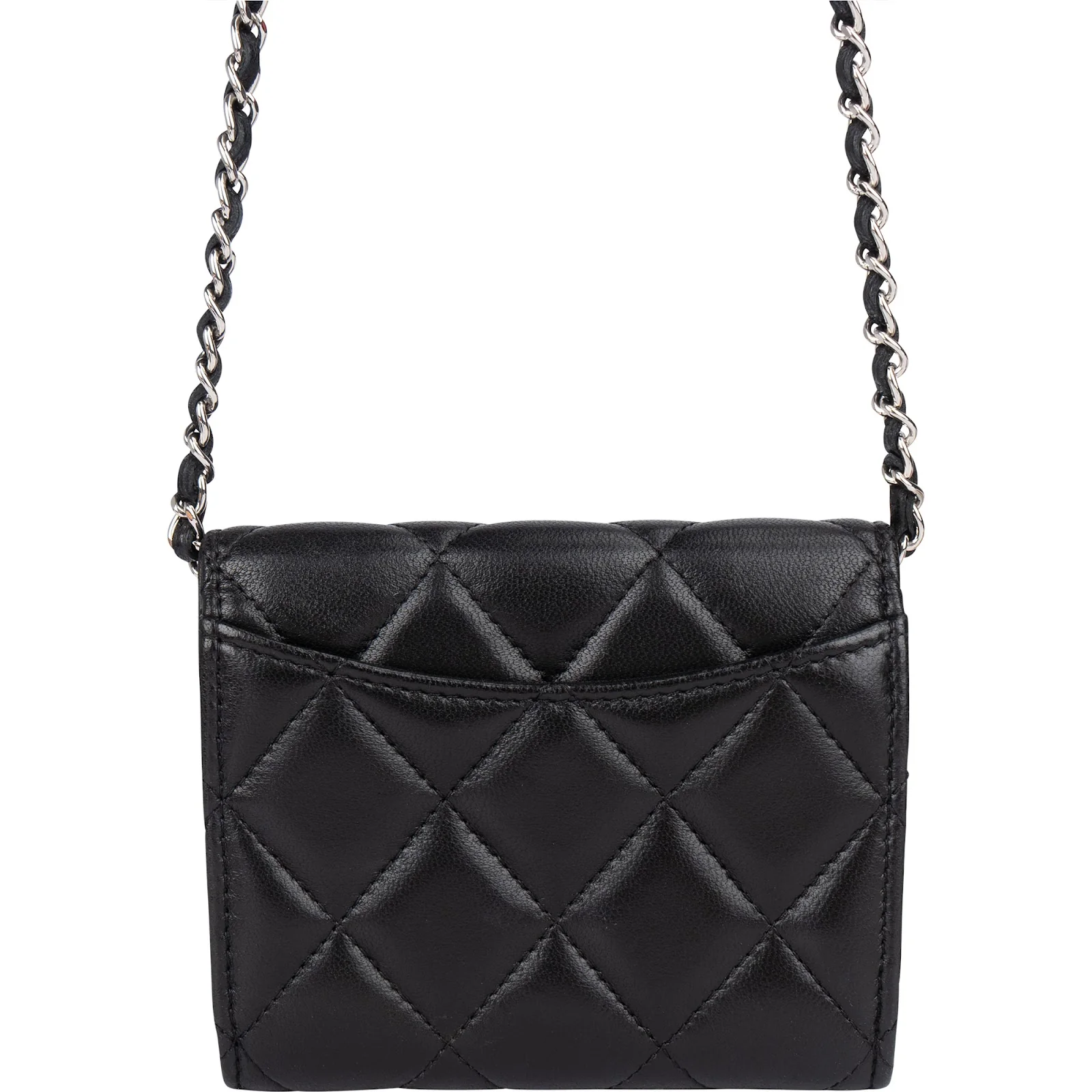 Chanel Quilted Lambskin CC Single Flap Wallet on Chain