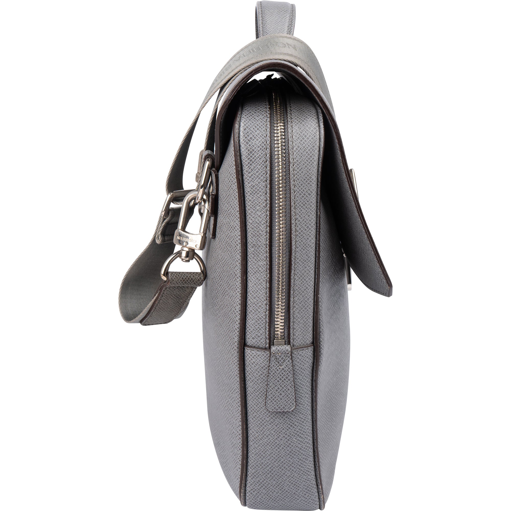 Louis Vuitton Gris Taiga Leather Vassili PM Business Handbag