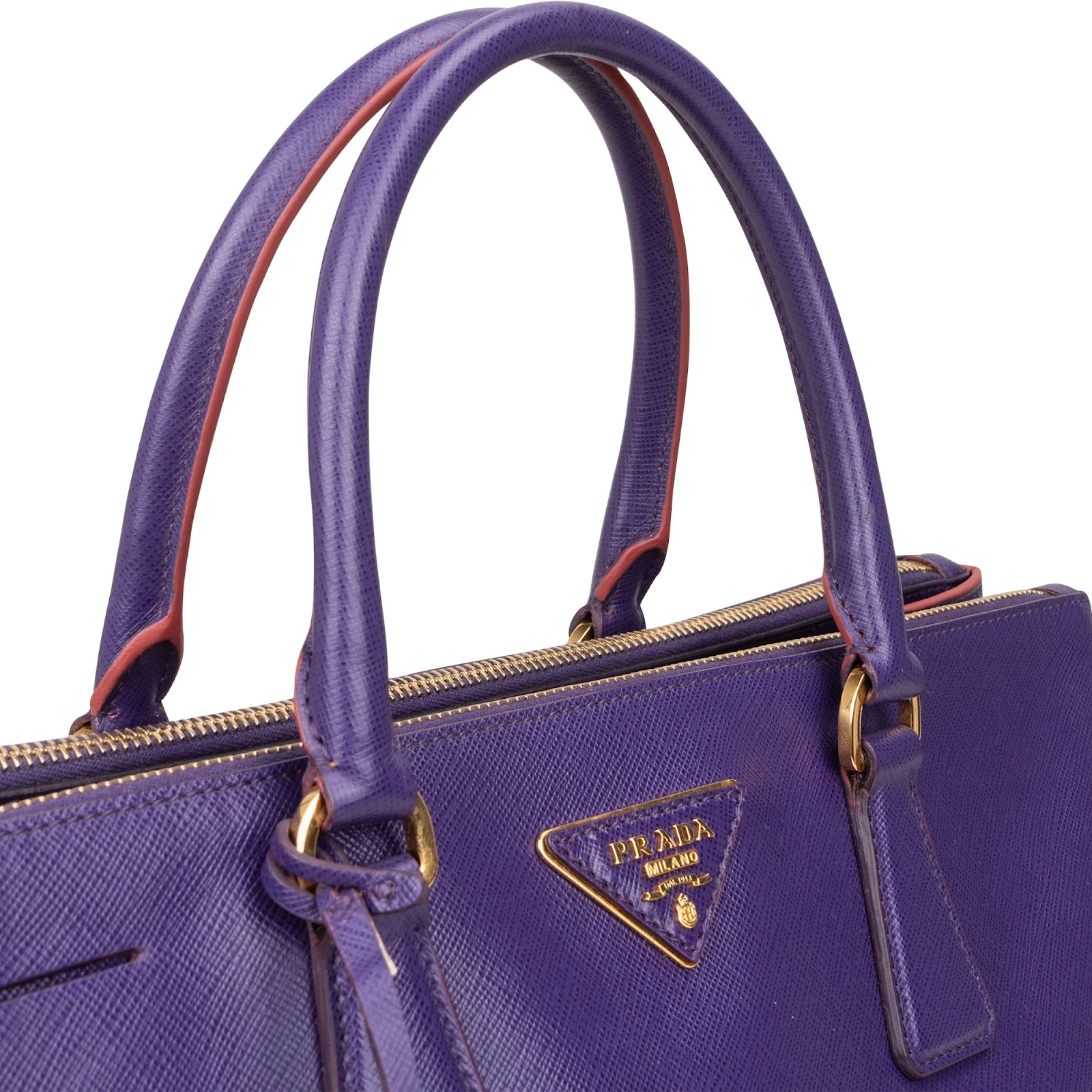 Prada Purple Saffiano Leather Lux Galleria Handbag