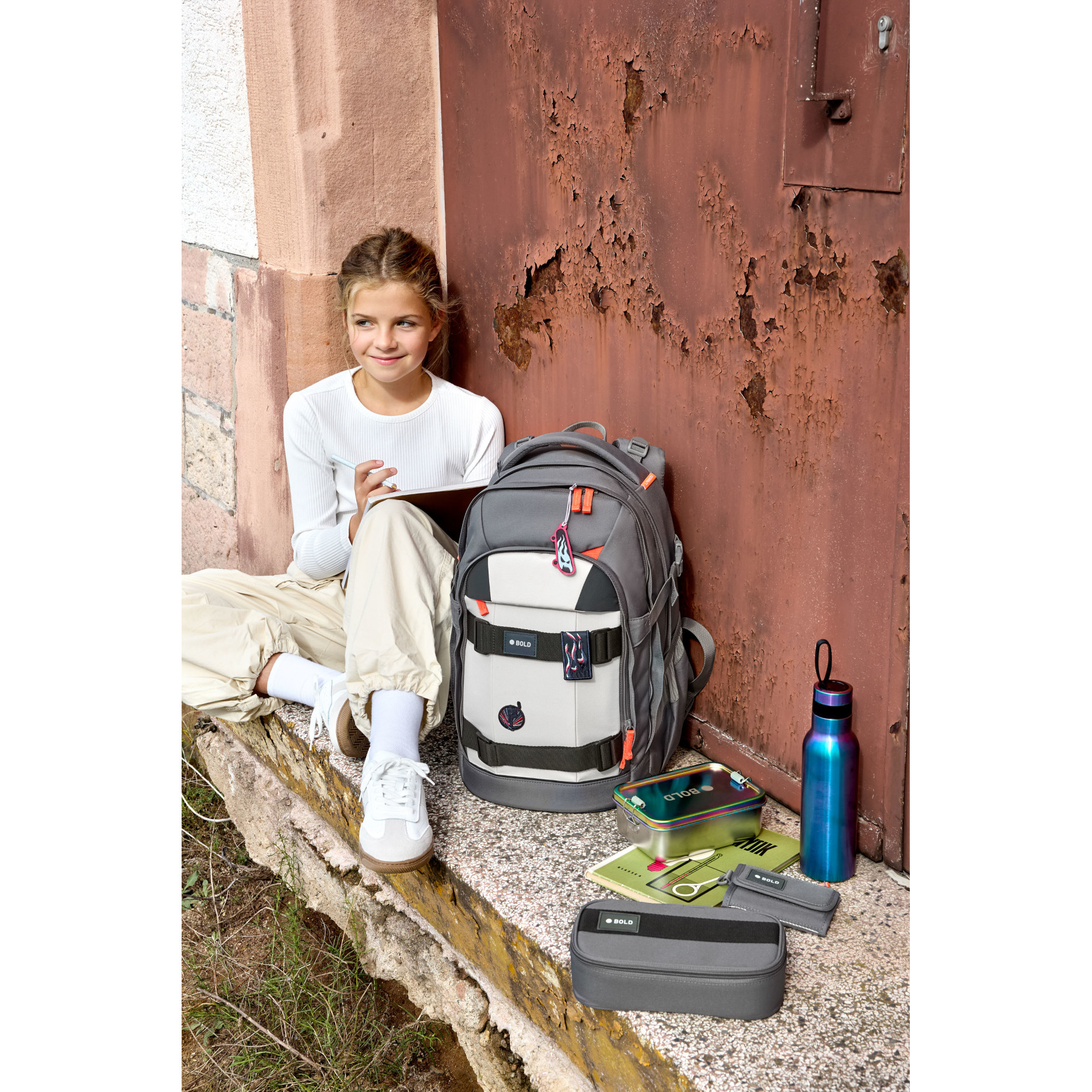 School Backpack Origin Bold - Anthracite/Grey