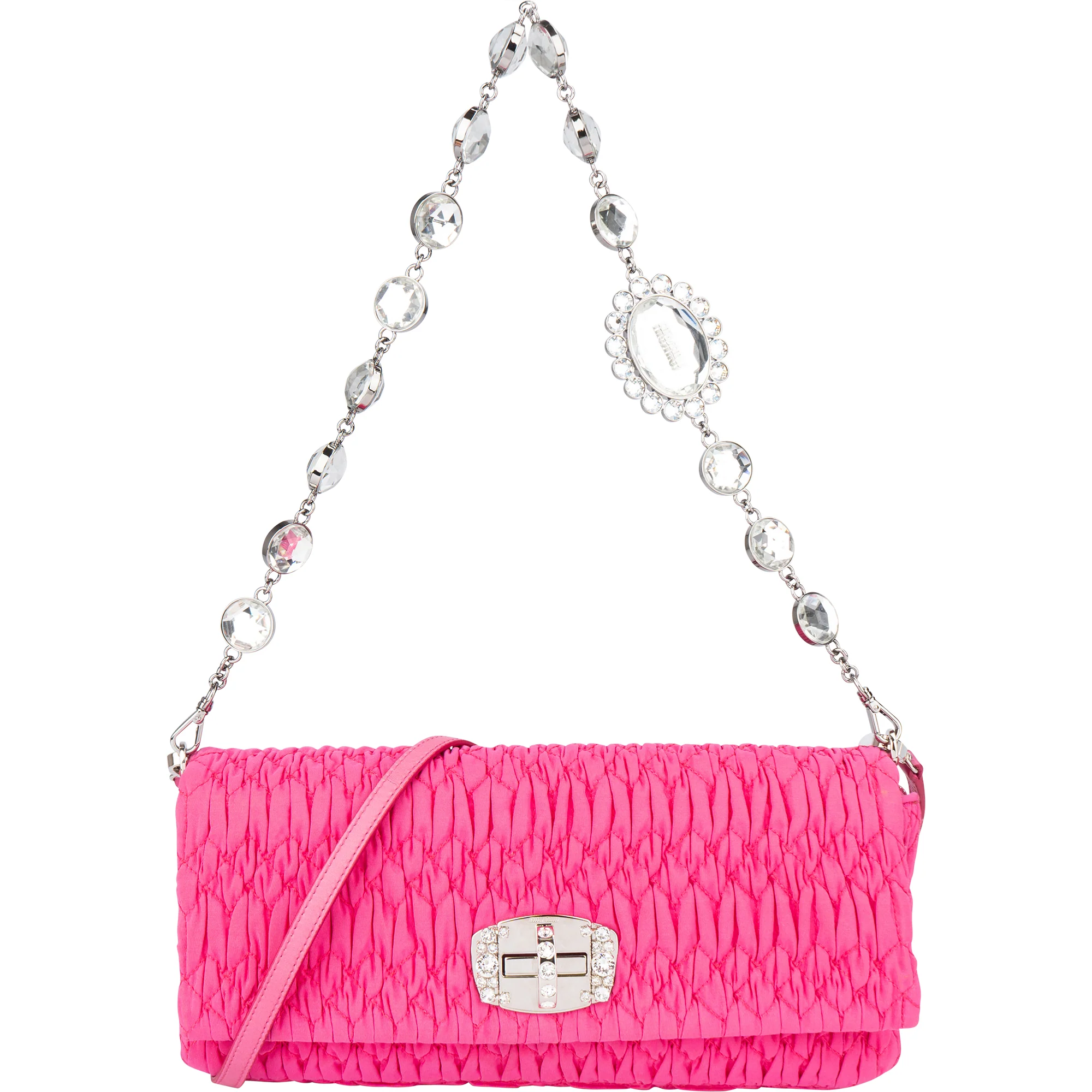 Miu Miu Quilted Crystal Shoulder Bag