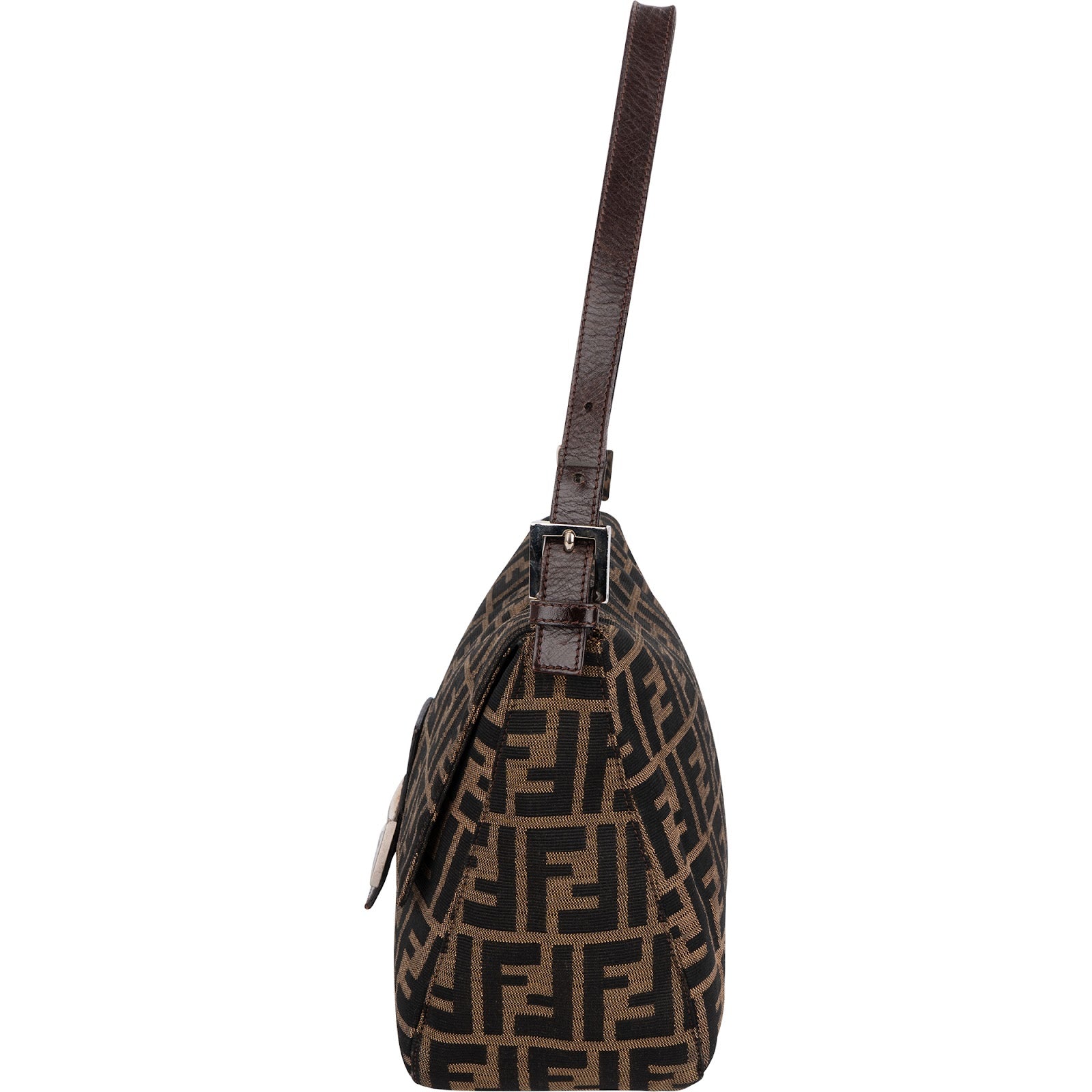 Fendi Monogram Zucca Canvas Mamma Baguette Shoulder Bag