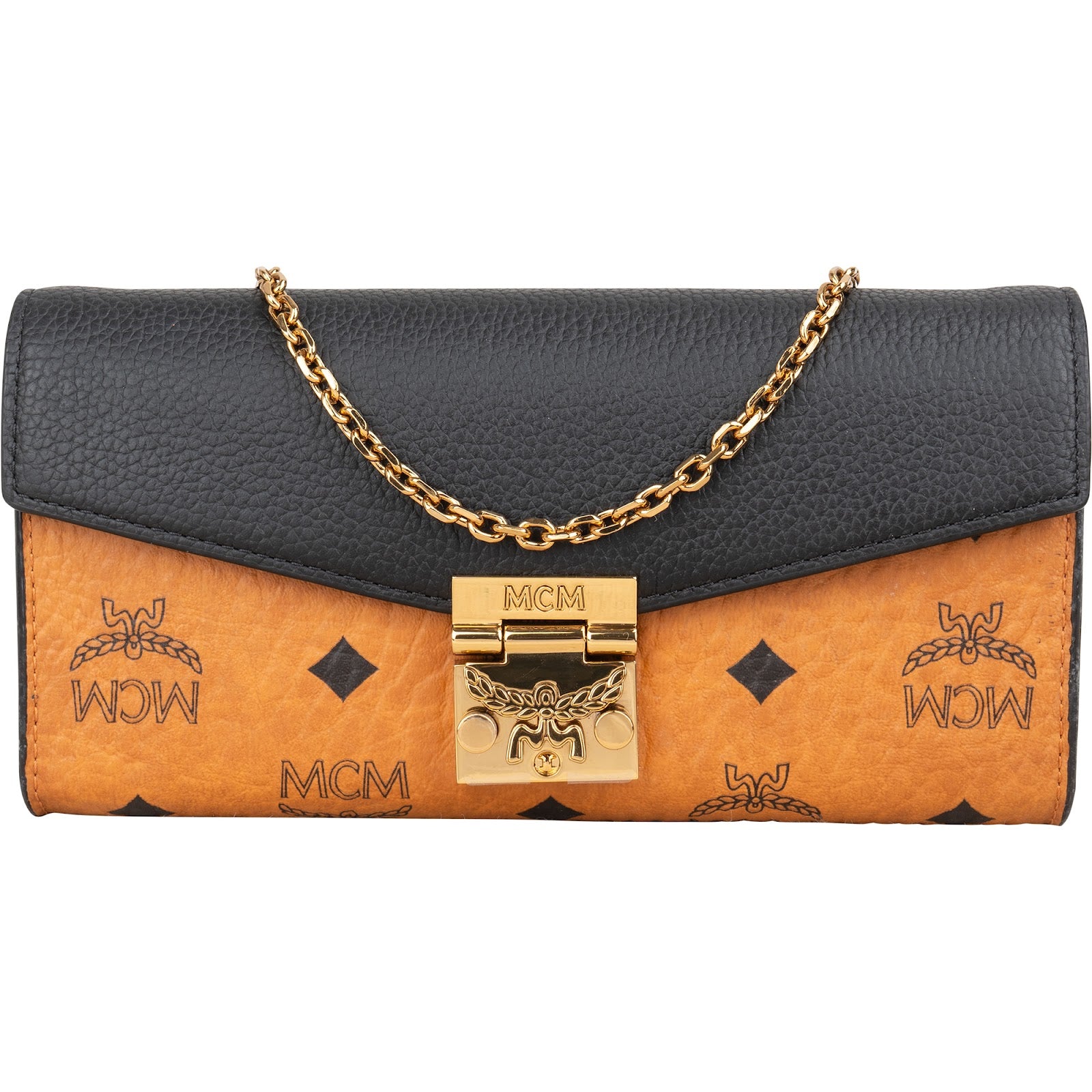 Borsa a tracolla con portafoglio a catena MCM Monogram Visetos Patricia