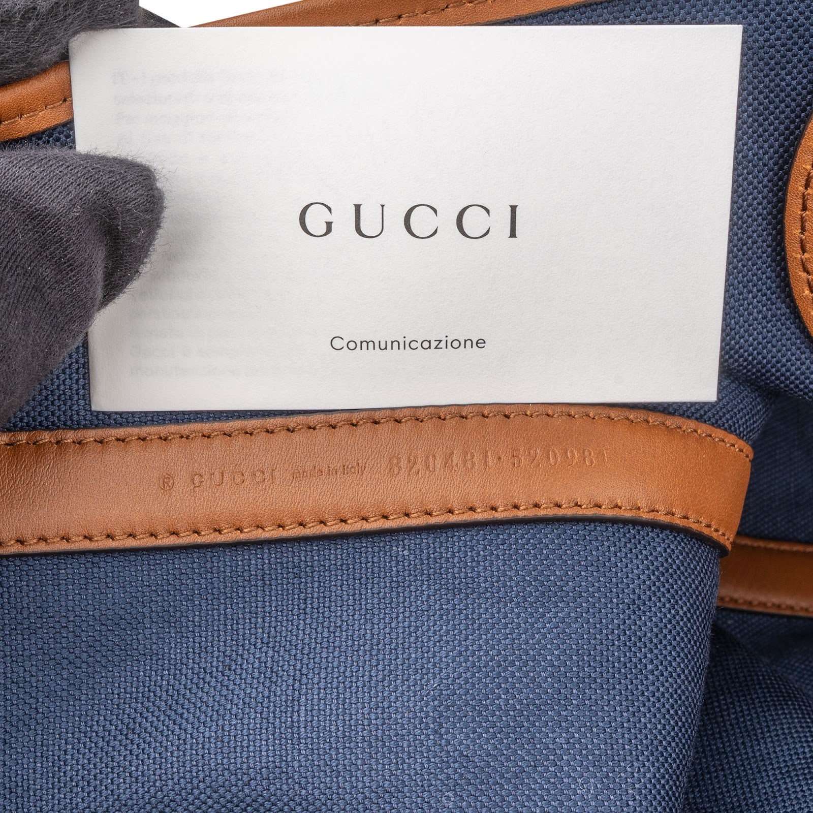 Gucci Monogram Denim GG Tote Shoulder Bag