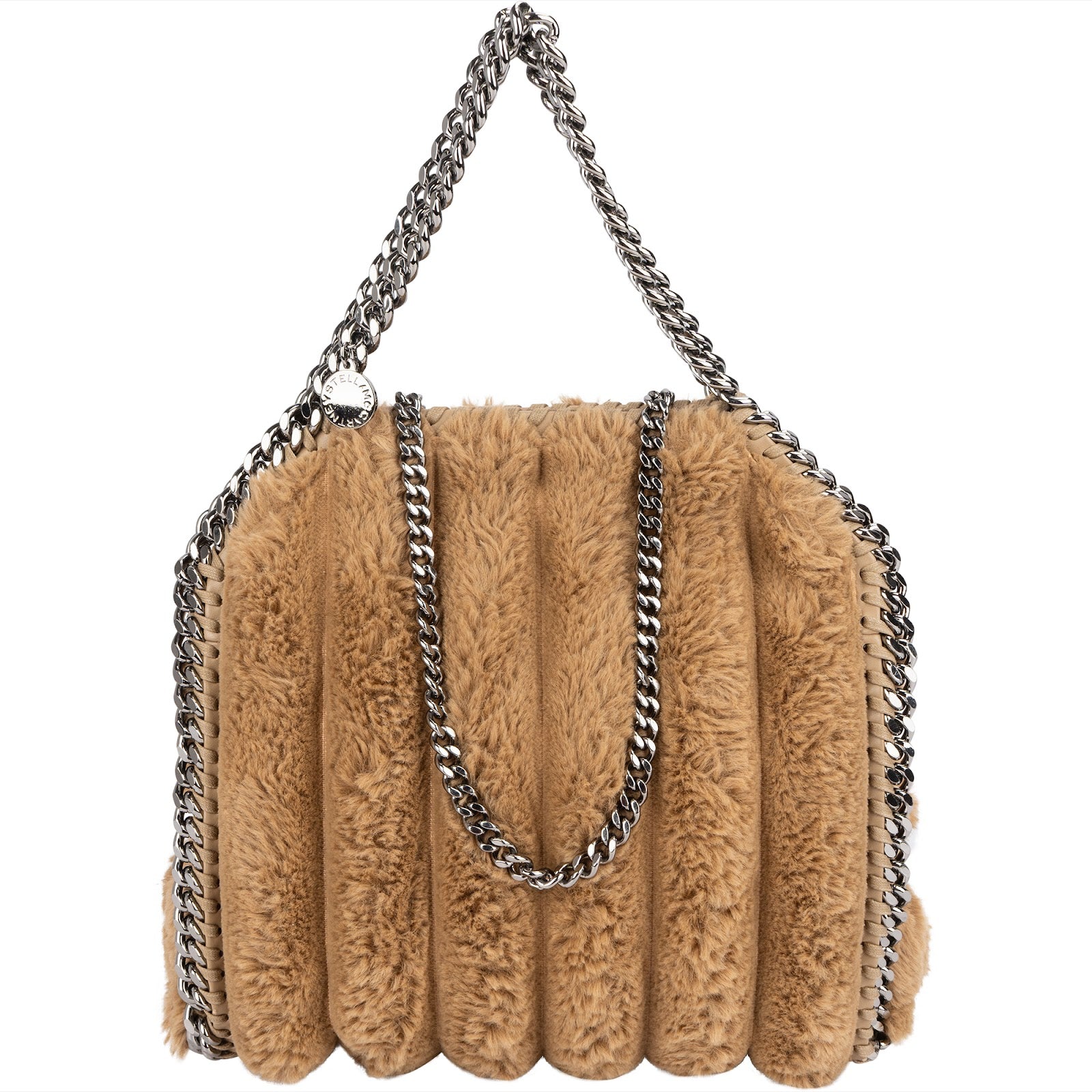 Stella McCartney Quilted Padded Faux Fur Falabella Fold Over Crossbody Bag