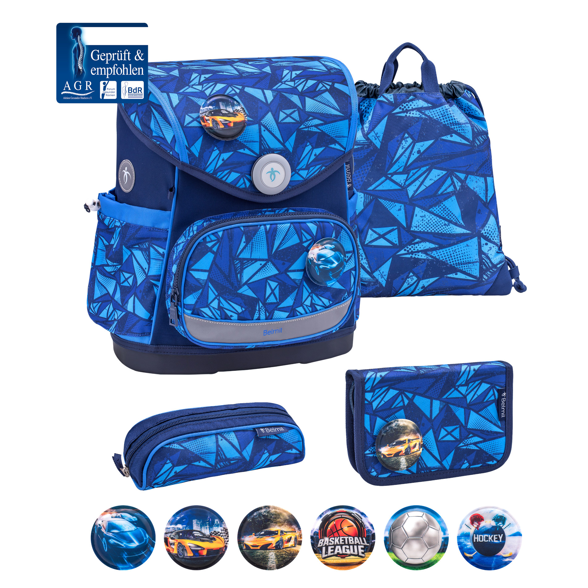 Compact Plus Glacier Blue Schulra﻿nzen-Set 5-tlg