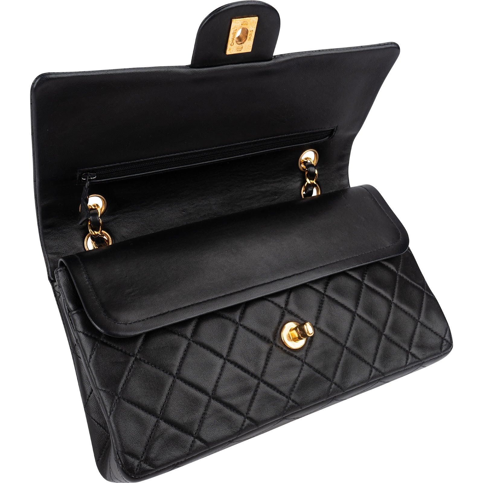 Chanel Quilted Lambskin 24K Gold Medium Double Flap Shoulder Bag
