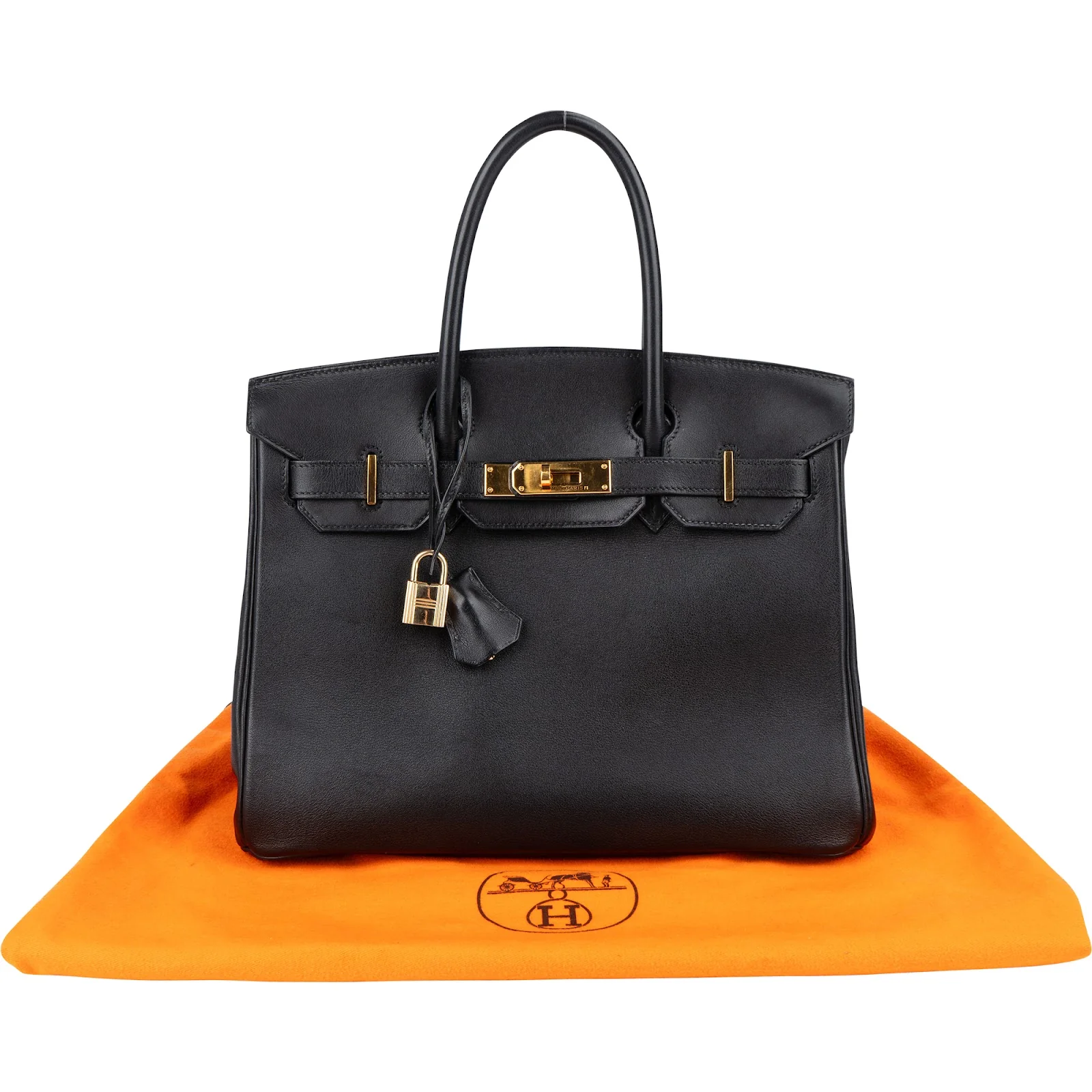 Hermès Noir Swift Leather Birkin 30 Handbag