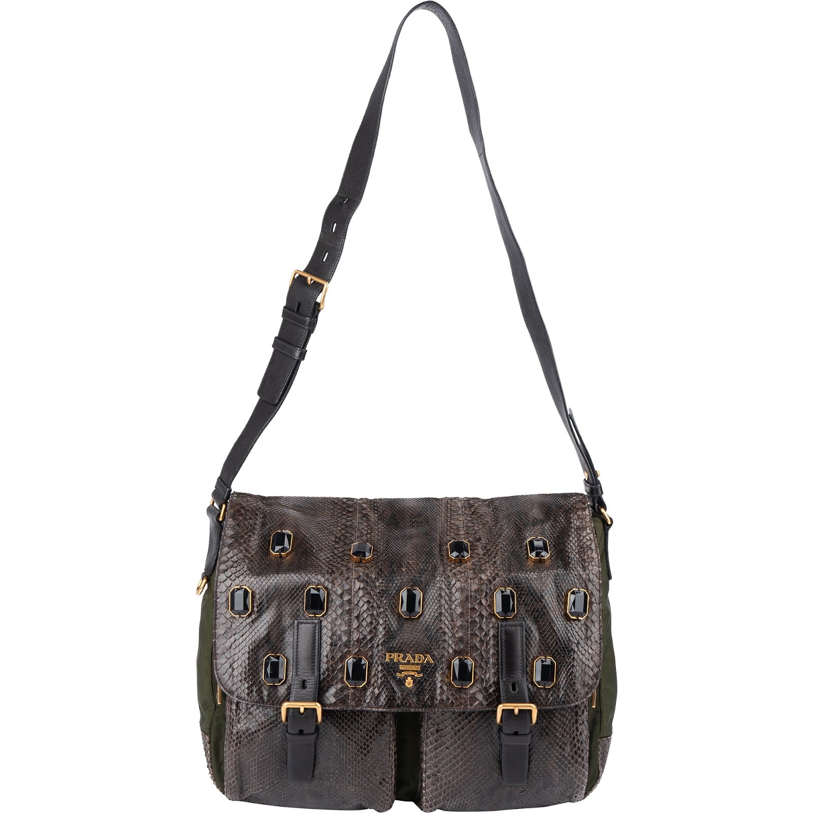 Prada - Python Jeweled Messenger Bag