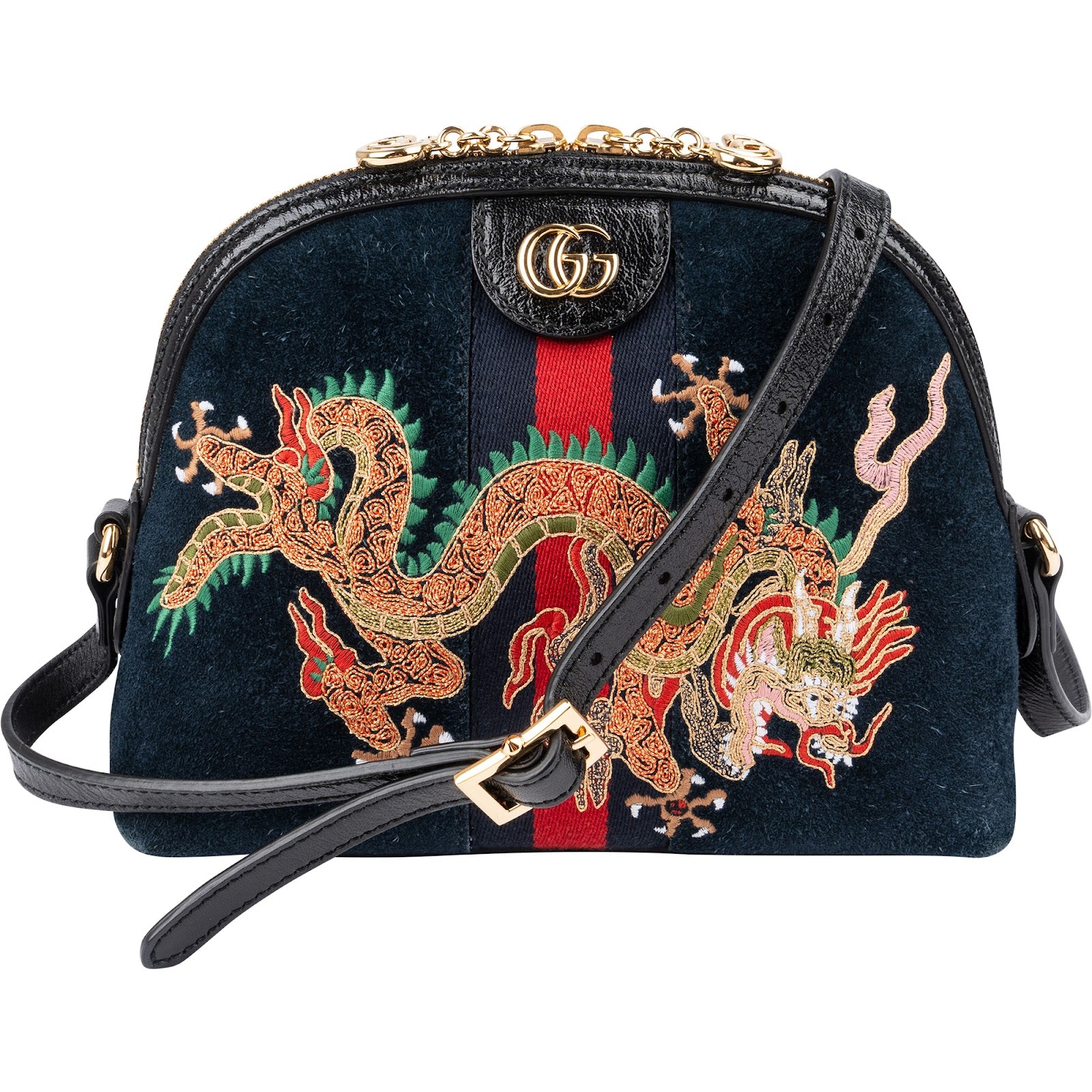 Gucci - Ophidia GG Embroidered Dragon Crossbody Bag