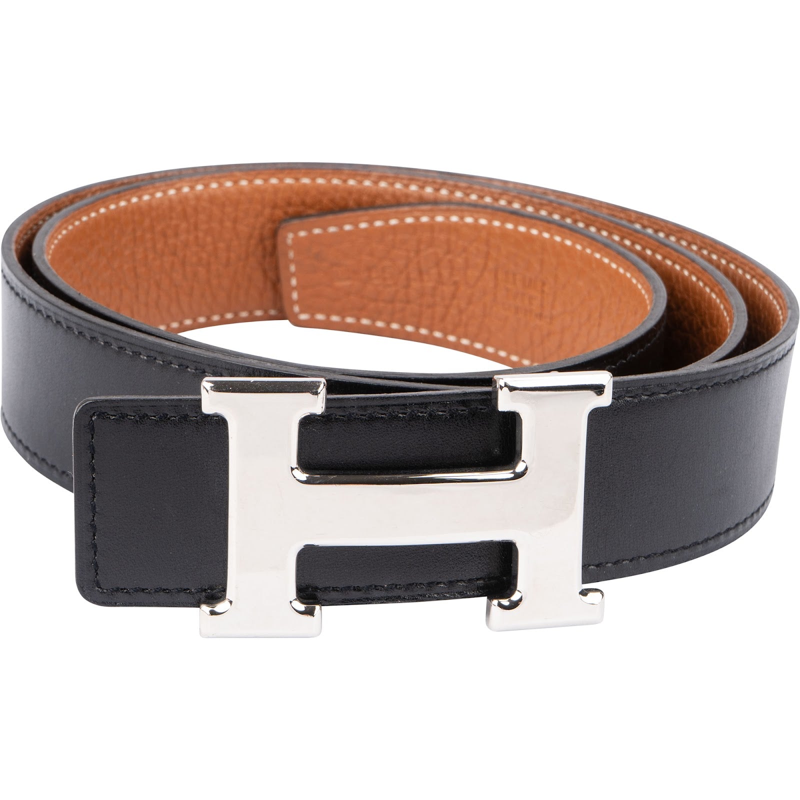 Hermès – Bicolor Reversible H Gürtel (Größe 85)