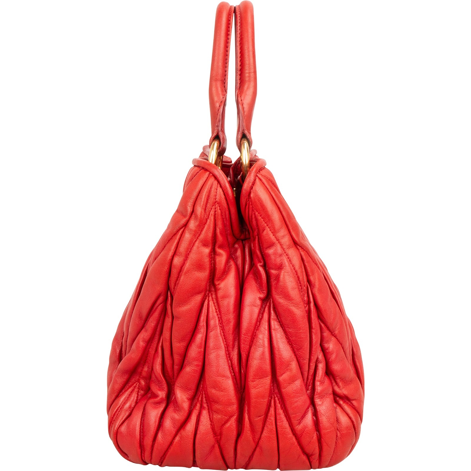 Petit sac à main Miu Miu en cuir nappa matelassé avec poignée sur le dessus