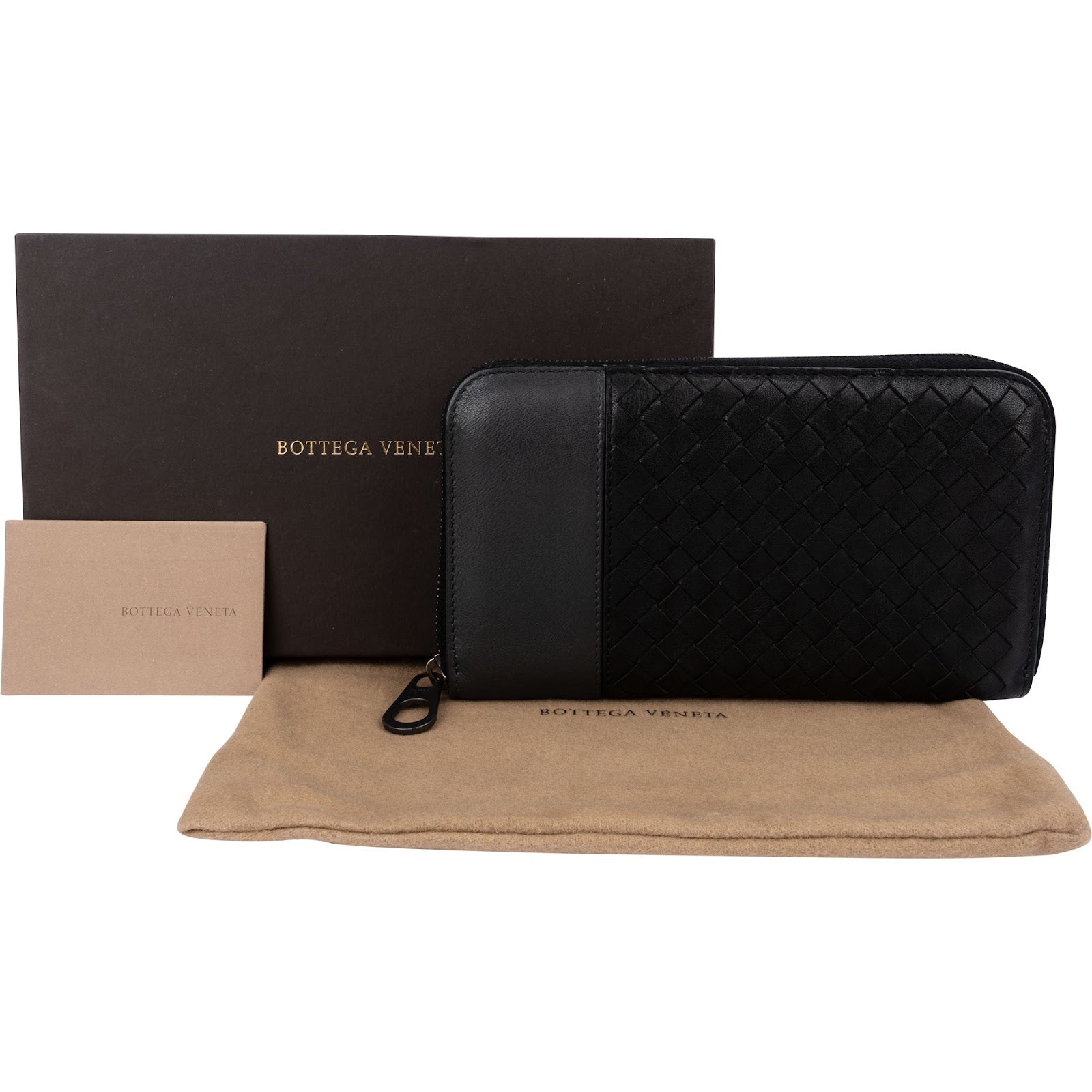 Bottega Veneta Intrecciato Leather Zip Around Wallet