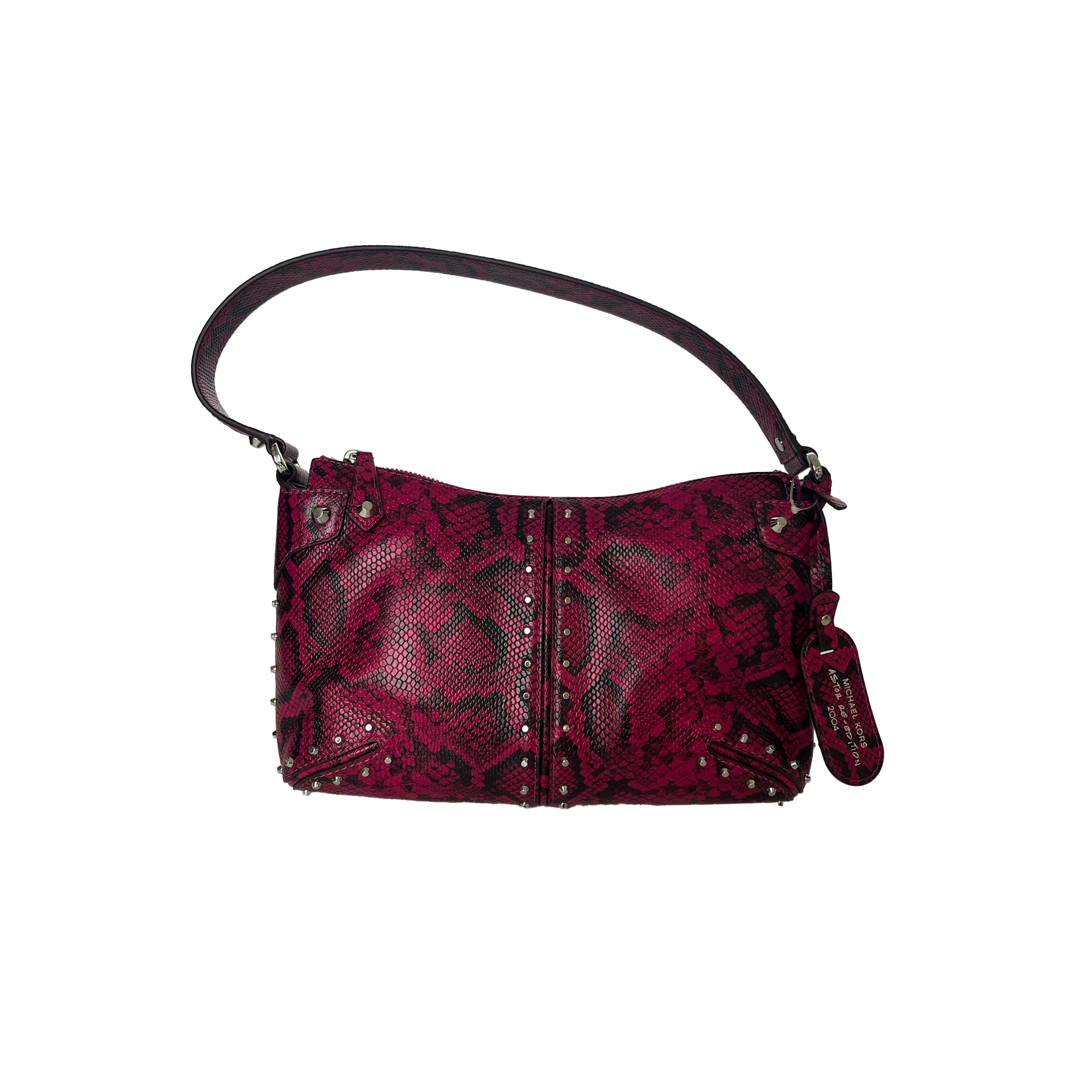 Handbag Michael Kors Tasche Rot Nieten Kors Tasche Silber Michael