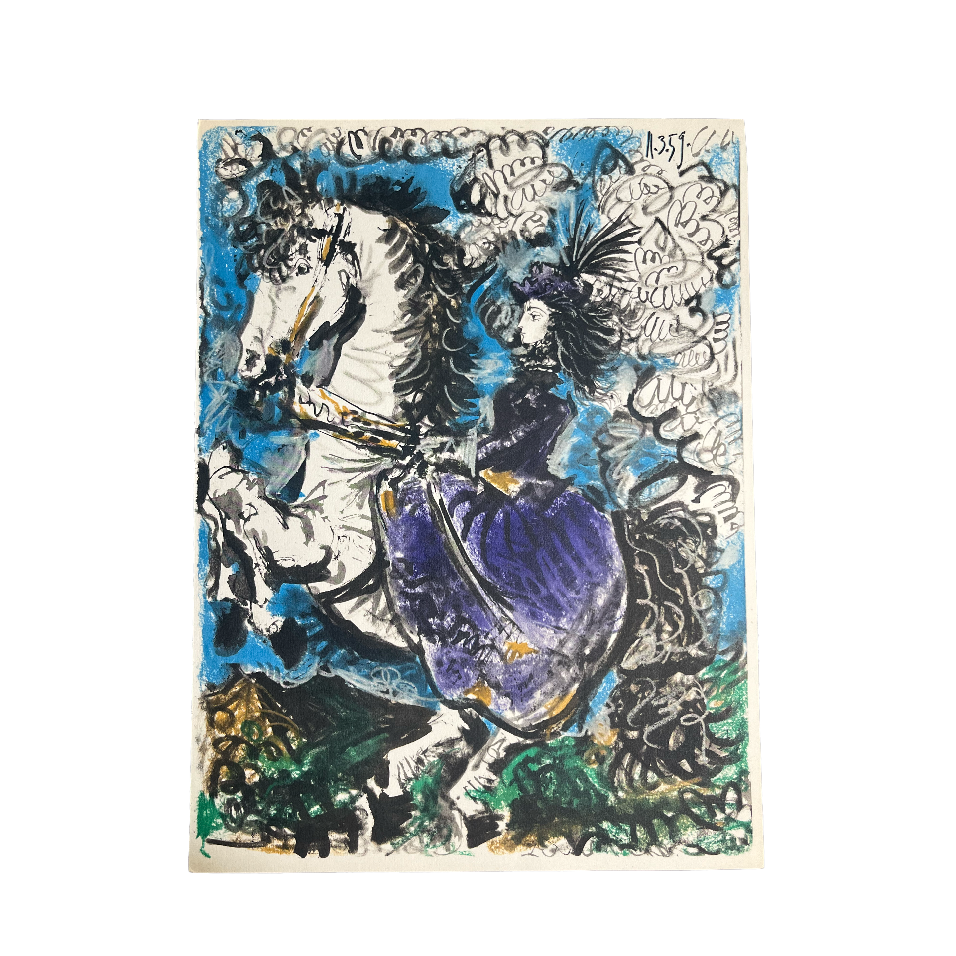 Pablo Picasso - Jacqueline on white horse - Lithografie