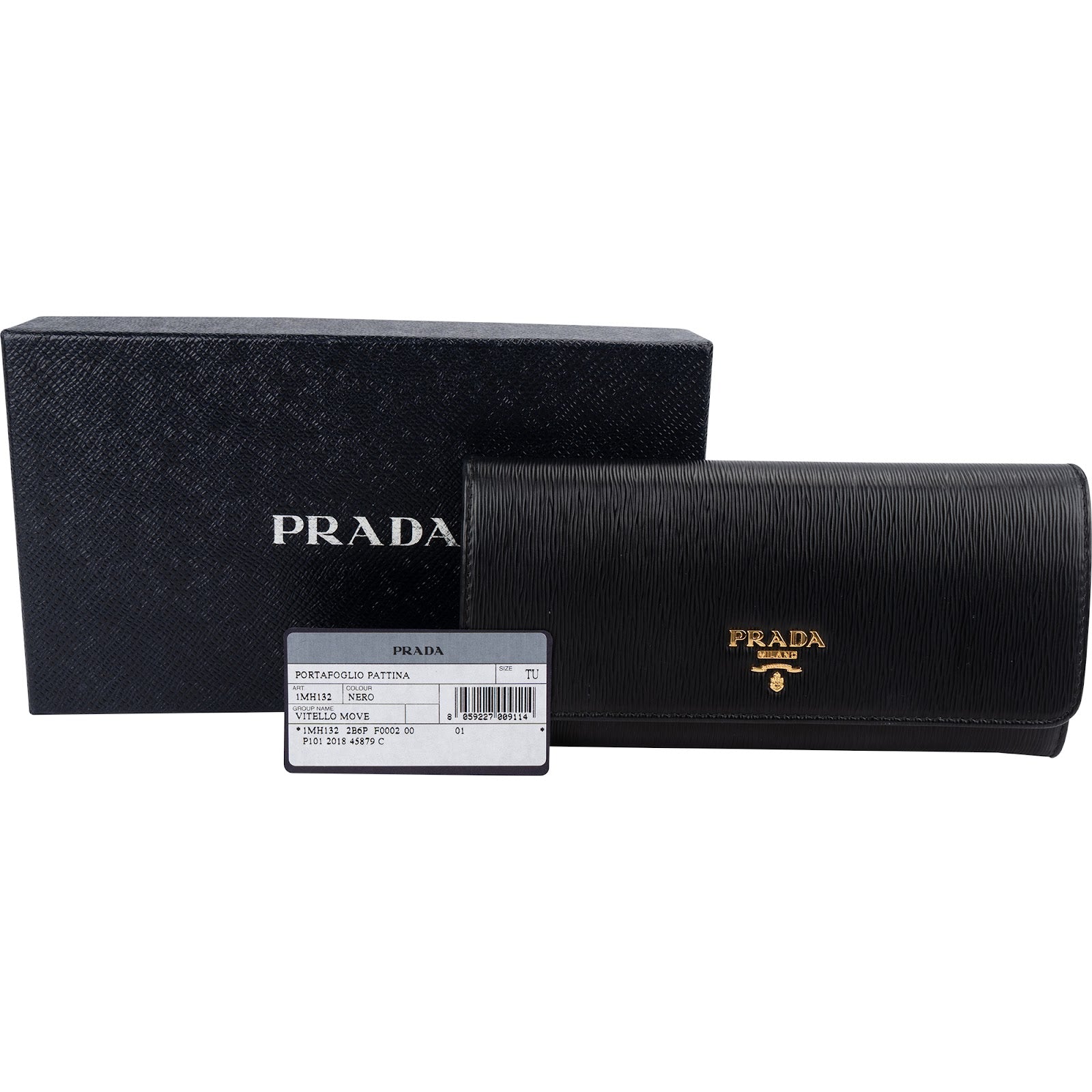 Prada Vitello Move Leather Continental Wallet